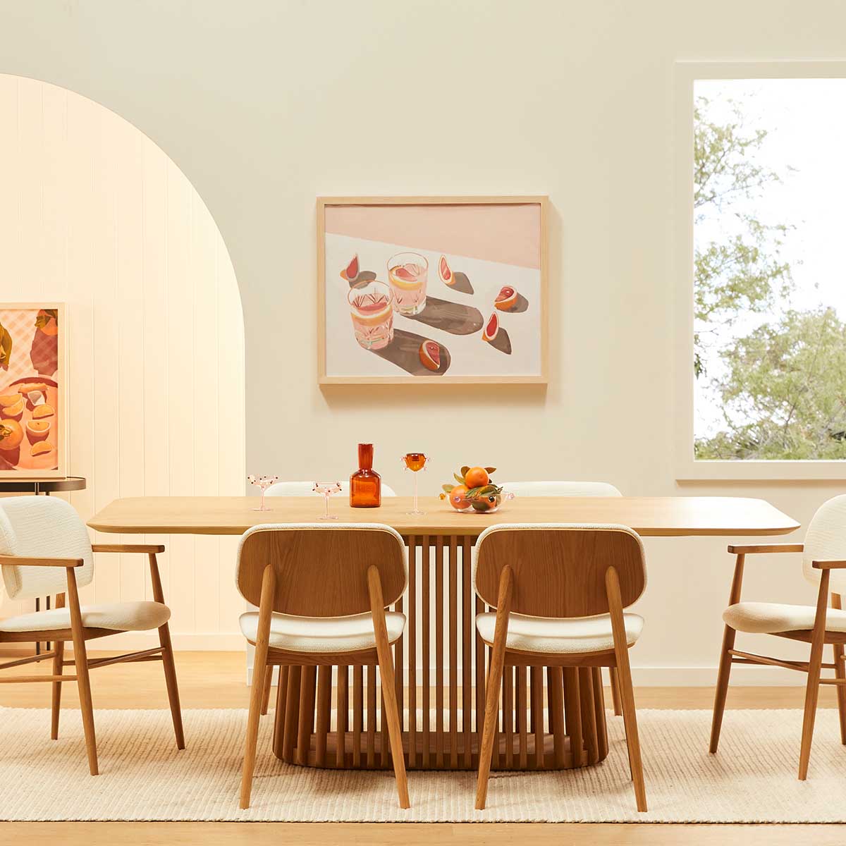 Aura Fabric Dining Chair - Solid Oak Wood Frame, Comfortable Upholstered Seat - Perfect for Kitchen, Dining Room, and Home Office Use