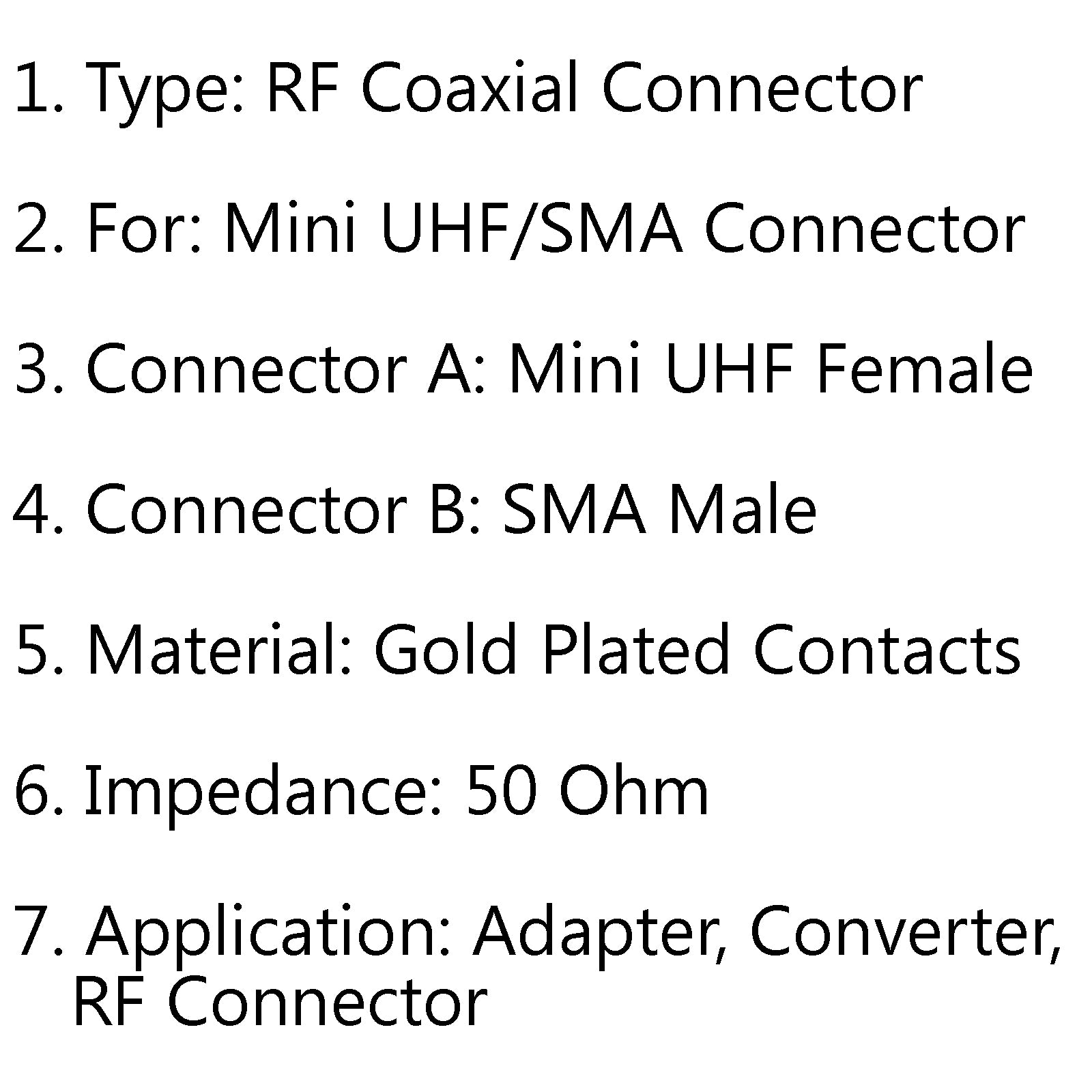 10Pcs SMA Male to Mini UHF Female Straight RF Coaxial Adapter 50Ω - Perfect for Ham Radio, Antenna Connections & CCTV Installations
