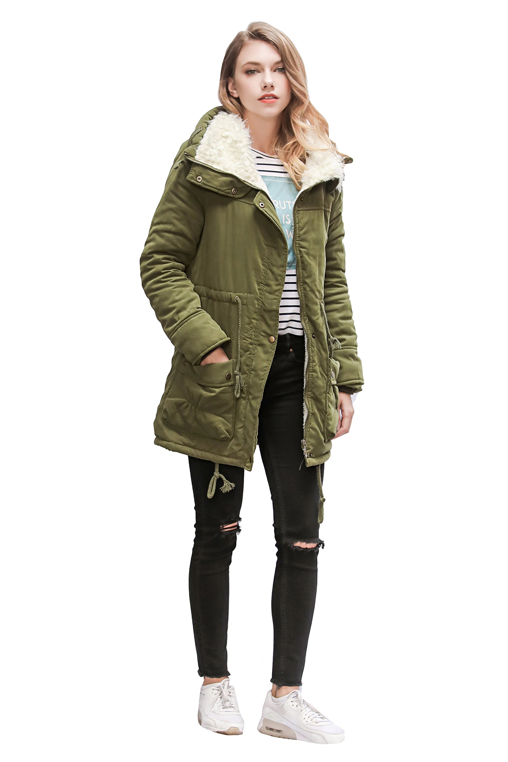 ACE SHOCK Women's Plus Size Winter Coats - Faux Fur Lined Quilted Jacket, Fashion Winter Parka for Cold Weather, Outdoor Activities & Daily Commute