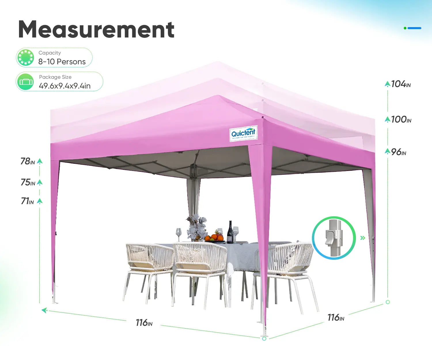 10' x 10' Pop Up Privacy Canopy Tent with Side Walls - Perfect for Outdoor Events, Beach Parties, and Backyard Gatherings