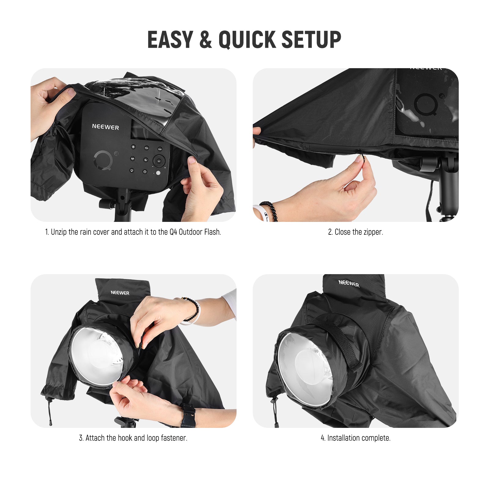 NEEWER CQP1 Waterproof Rain Cover for Q4 Outdoor Strobe Flash - Protect Your Flash in Rainy Weather for Photography & Videography