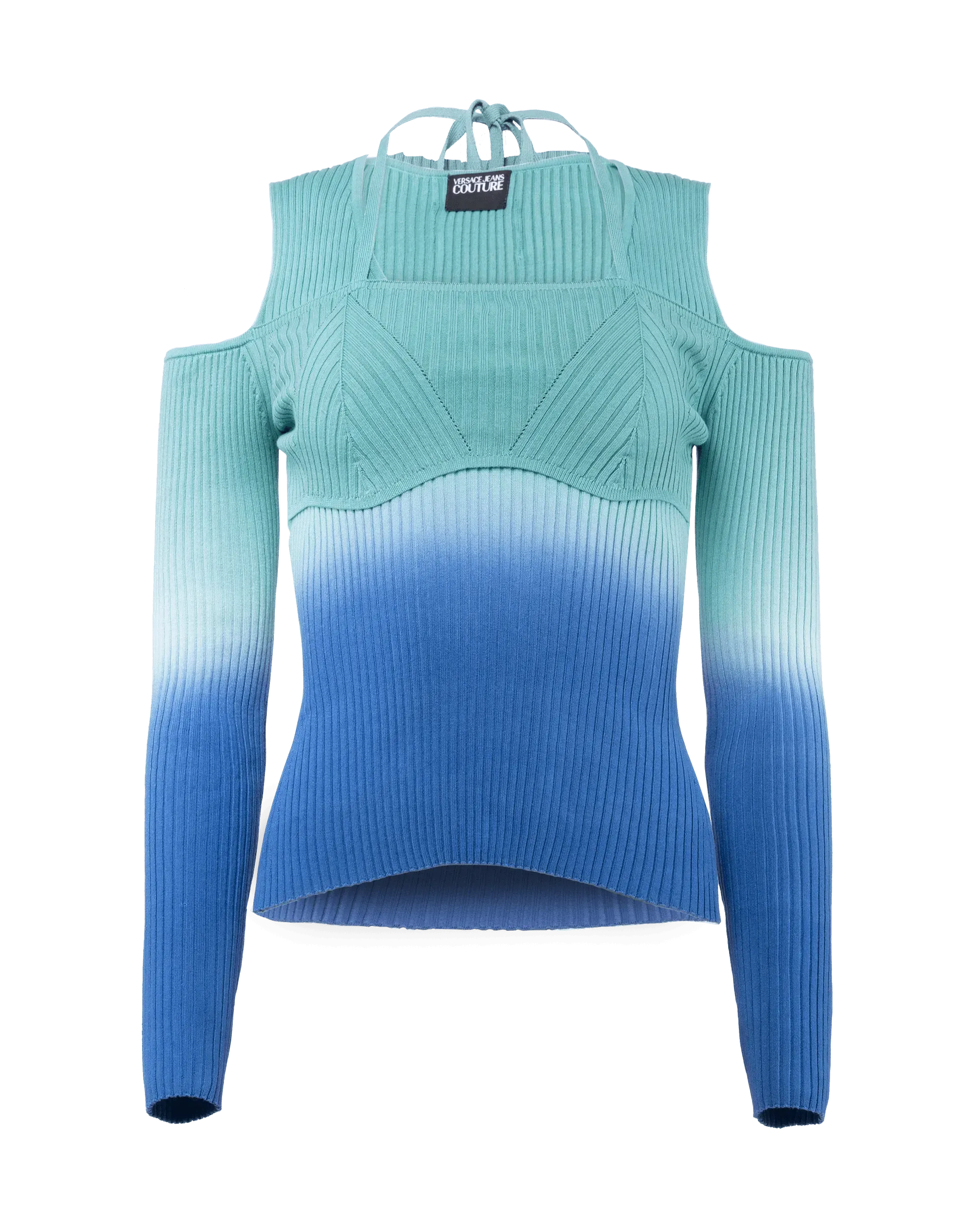 Cold Shoulder Ombre Sweater for Women - Trendy Off-Shoulder Knit Top with Gradient Color - Perfect for Date Nights, Parties & Fall Layering