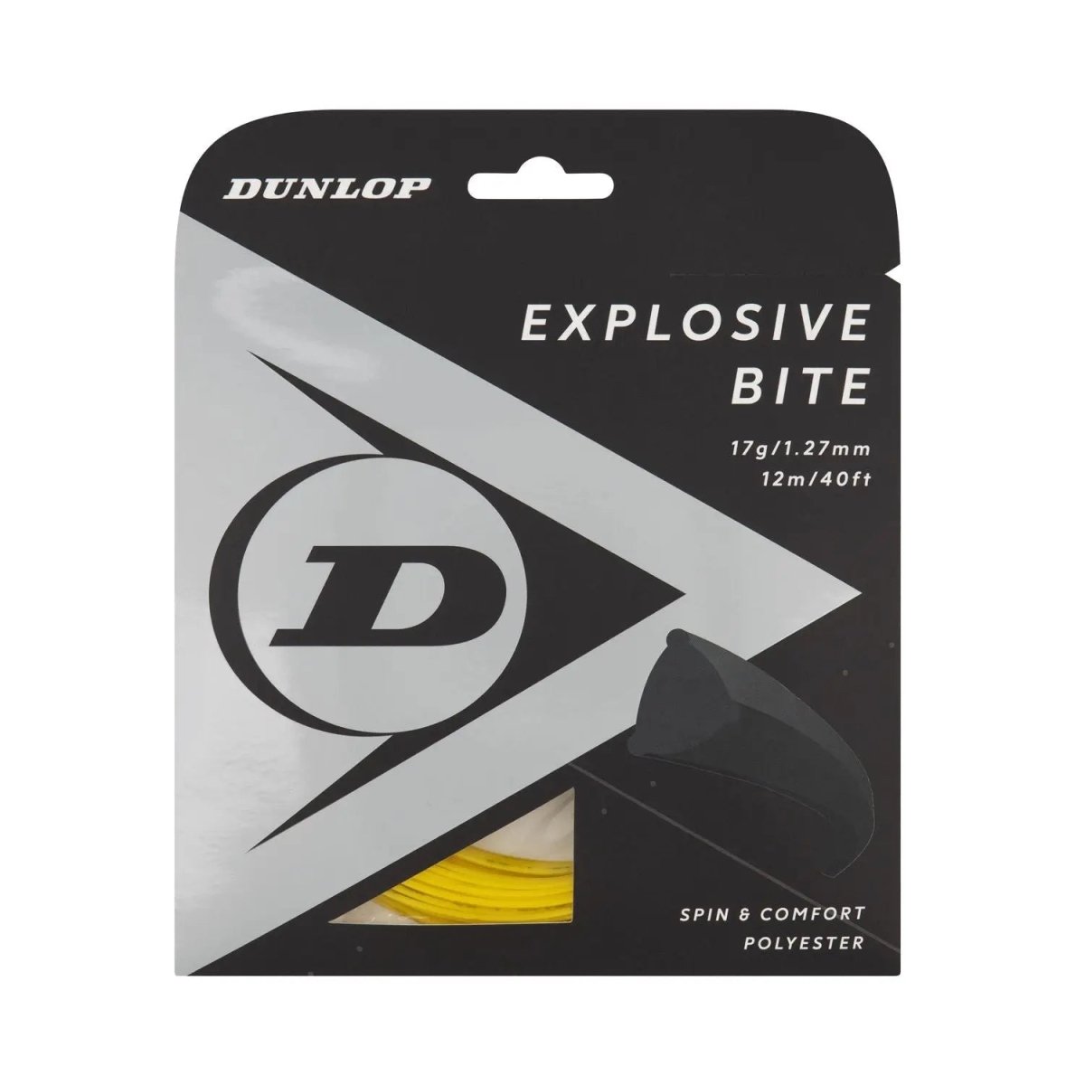 Dunlop Explosive Bite 17 Tennis String - High Performance Polyester String for Power & Spin | Perfect for Competitive Players & Tournament Play