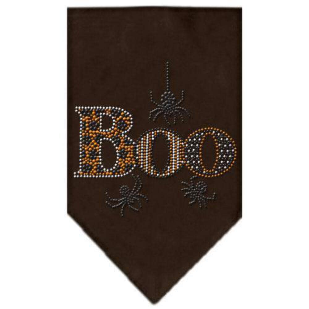 Mirage Pet Products Boo Rhinestone Dog Bandana - Orange, Large Size for Dogs - Perfect for Halloween, Parties & Special Occasions