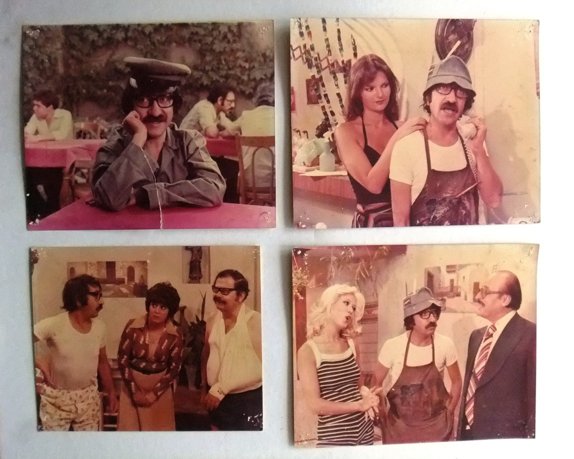 Vintage 1970s Syrian Arabic Movie Photo Set of 15 - Classic Draid Laham Film 'When Wives Are Absent' - Perfect for Film Collectors, Arab Cinema Enthusiasts & Home Theater Decor