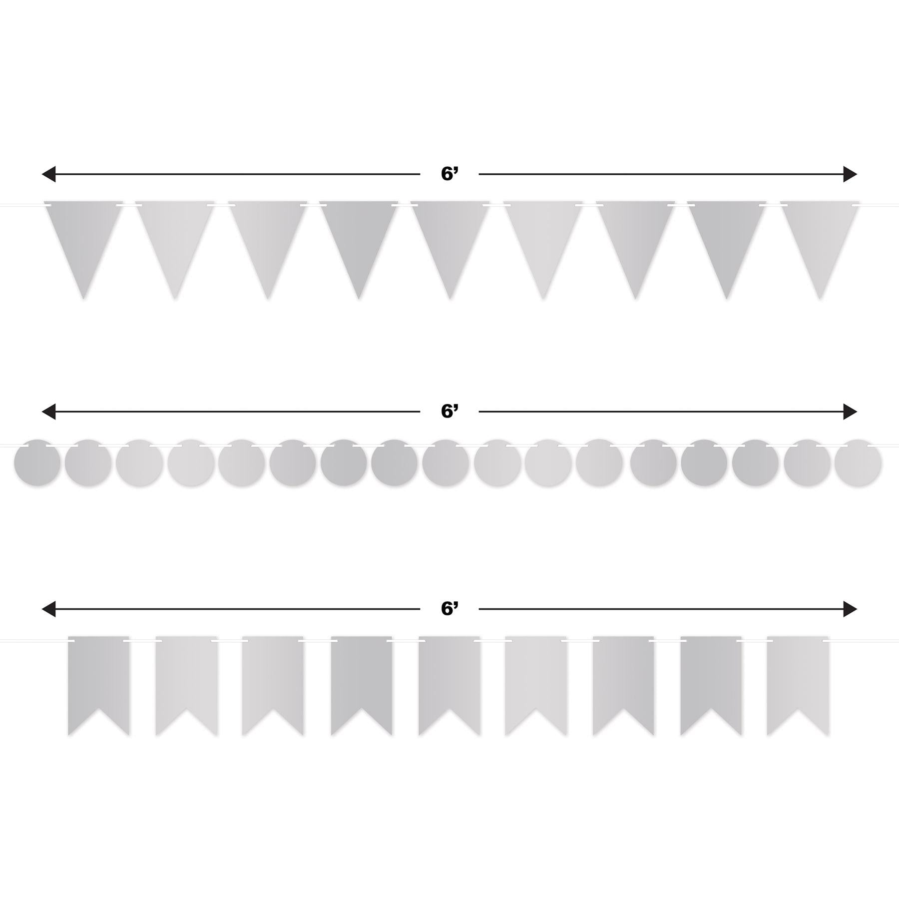 12 Pack Beistle Foil Mini Party Streamer Kit - Silver | Bulk Party Decorations for Birthday, Wedding & Holiday Celebrations