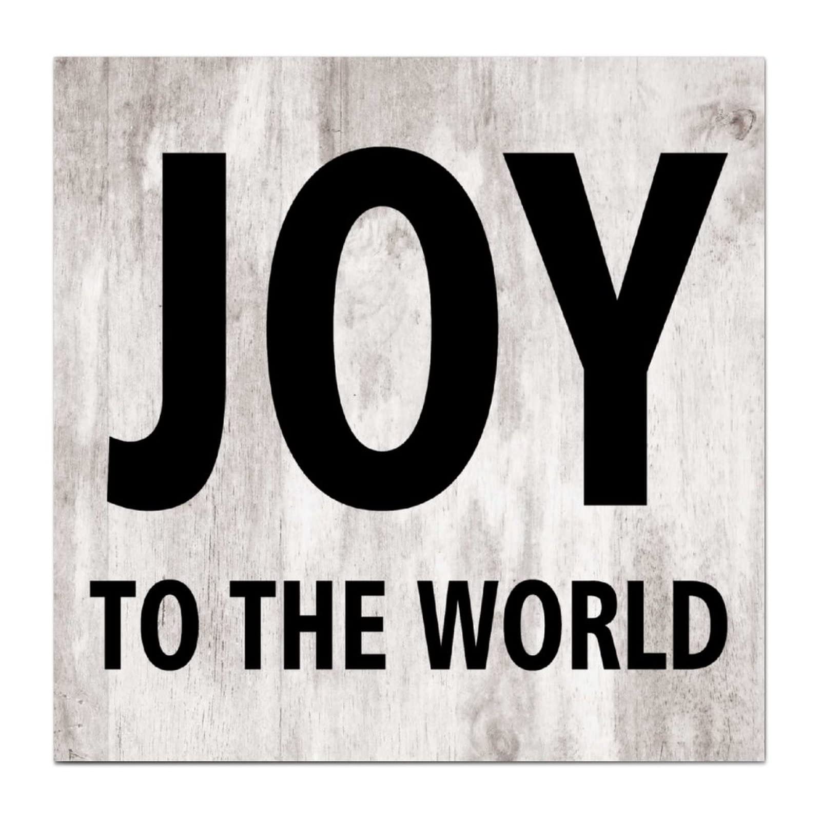 Vinisong Joy to The World Wooden Wall Plaque - Rustic Farmhouse Decor, Inspirational Hanging Sign for Front Porch, Living Room & Entryway - 11.8 x 11.8 Inch Wood Wall Art for Christmas, Holiday & Year-Round Home Decoration