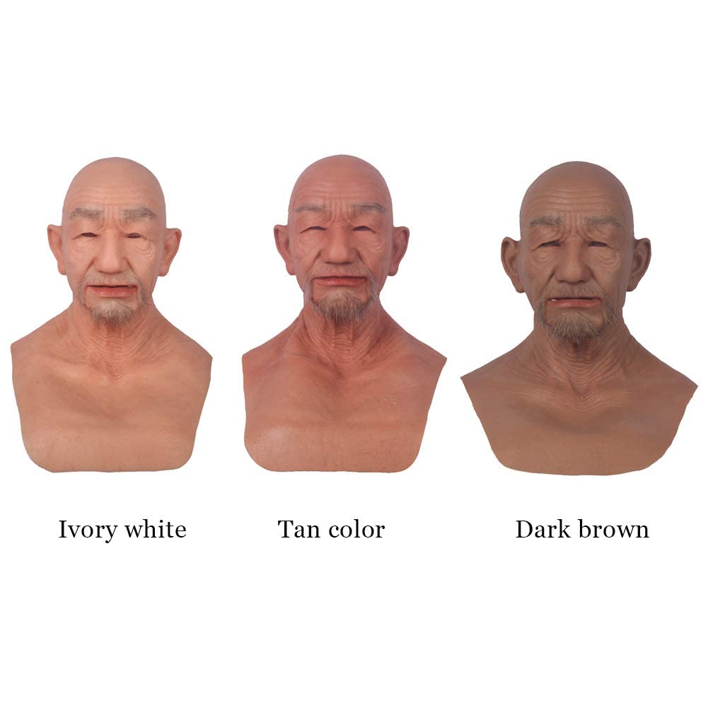 Realistic Old Man Silicone Head Mask - William Halloween Costume Mask for Cosplay, Disguise & Scary Pranks - Perfect for Halloween Parties, Theatrical Performances & Haunted Houses