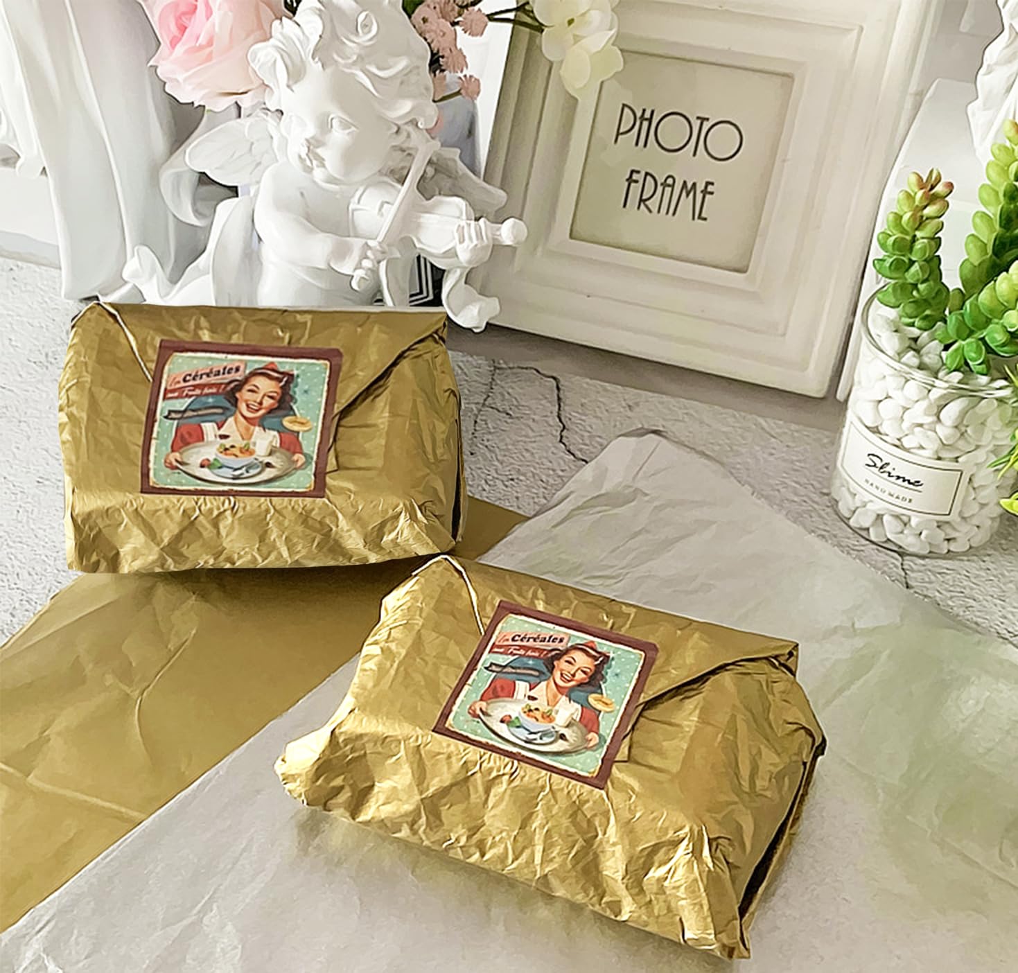80 Sheets Gold Tissue Paper Bulk - 14 x 20 Inch Premium Gift Wrapping Paper for Birthday, Wedding, Halloween - Perfect for DIY Crafts, Gift Bags & Party Decorations