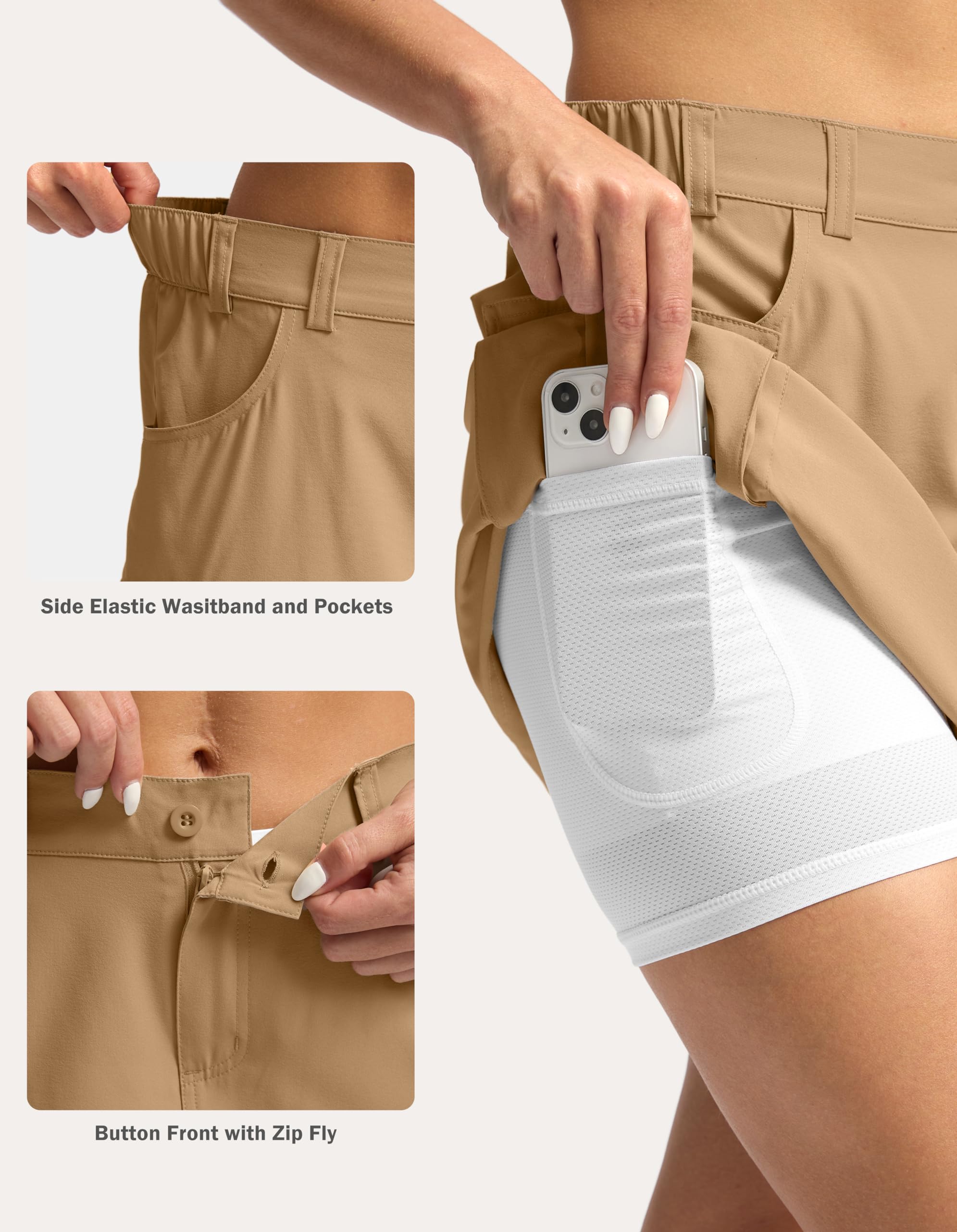 Women's 5-Pocket Cargo Skort - Stretchy Golf Skirt for Casual, Hiking & Summer Outfits | Perfect for Outdoor Activities & Sports Wear
