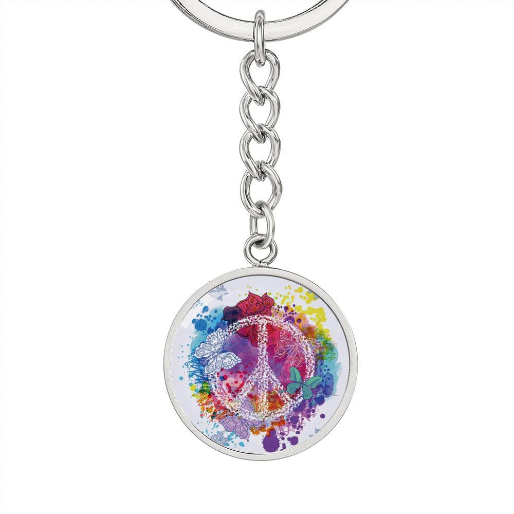 Peace on the Beach Keychain - Cute Coastal Themed Keyring for Women & Men - Perfect for Beach Lovers, Vacation Souvenirs, and Summer Accessories