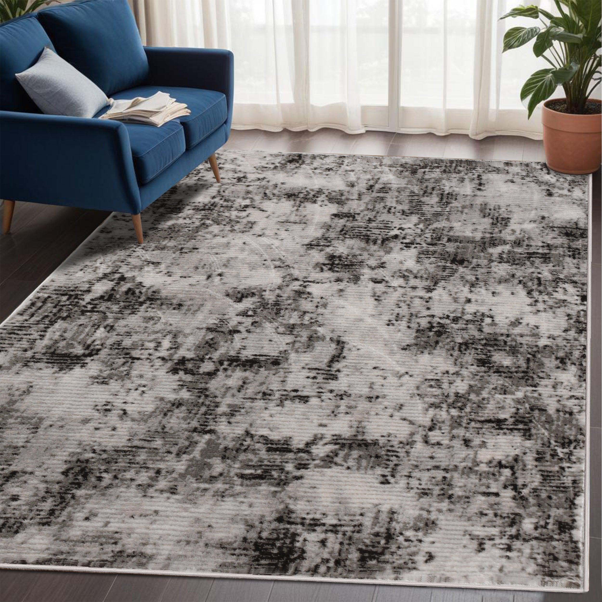 Euphemia Distressed Abstract Eclectic Modern Indoor Area Rug or Runner - Soft Bohemian Style Carpet for Living Room, Bedroom, Office Decor