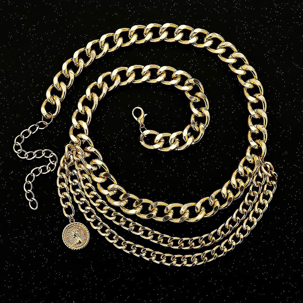 Adjustable Multilayer Alloy Waist Chain for Women - Gold Body Jewelry for Jeans & Dresses | Perfect for Parties, Weddings & Beach Outfits | Size S
