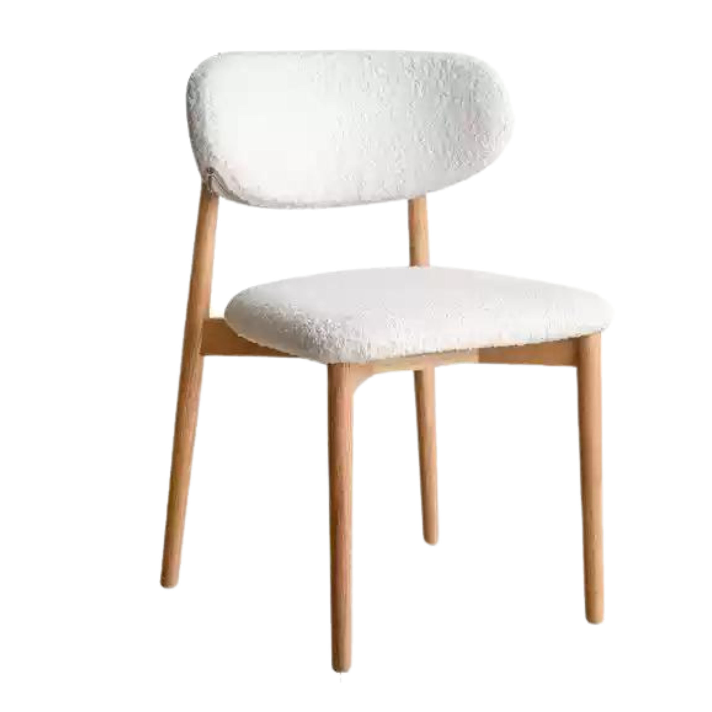 20.4х20.9х29.9 inch / 52х53.5х76.5 cm/ Natural wood color / 4 pcs Ash dining chair Lambswool cloud cotton white