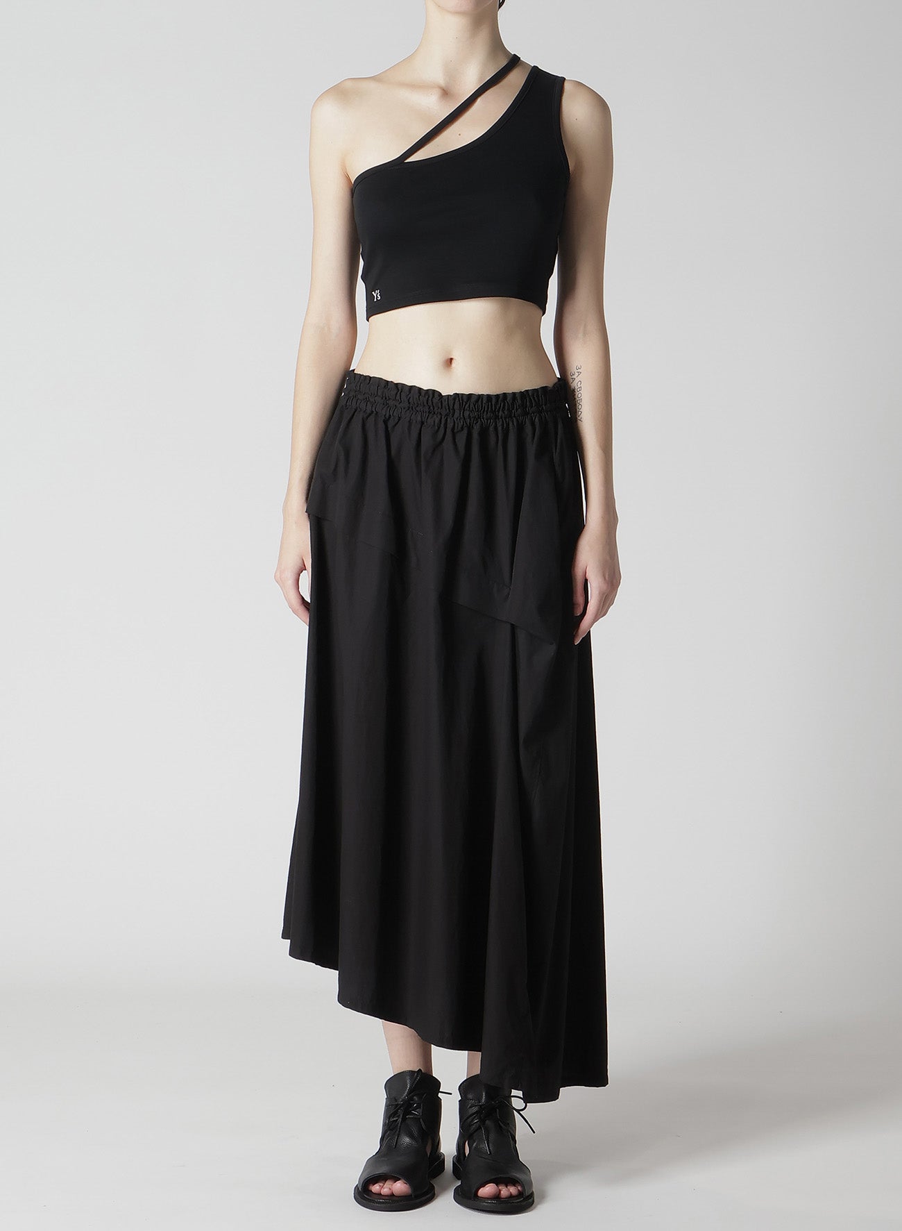 Women's Cotton Broadcloth Asymmetrical Skirt with Right Tuck - Breathable Summer Dress for Casual Outings & Beach Vacations