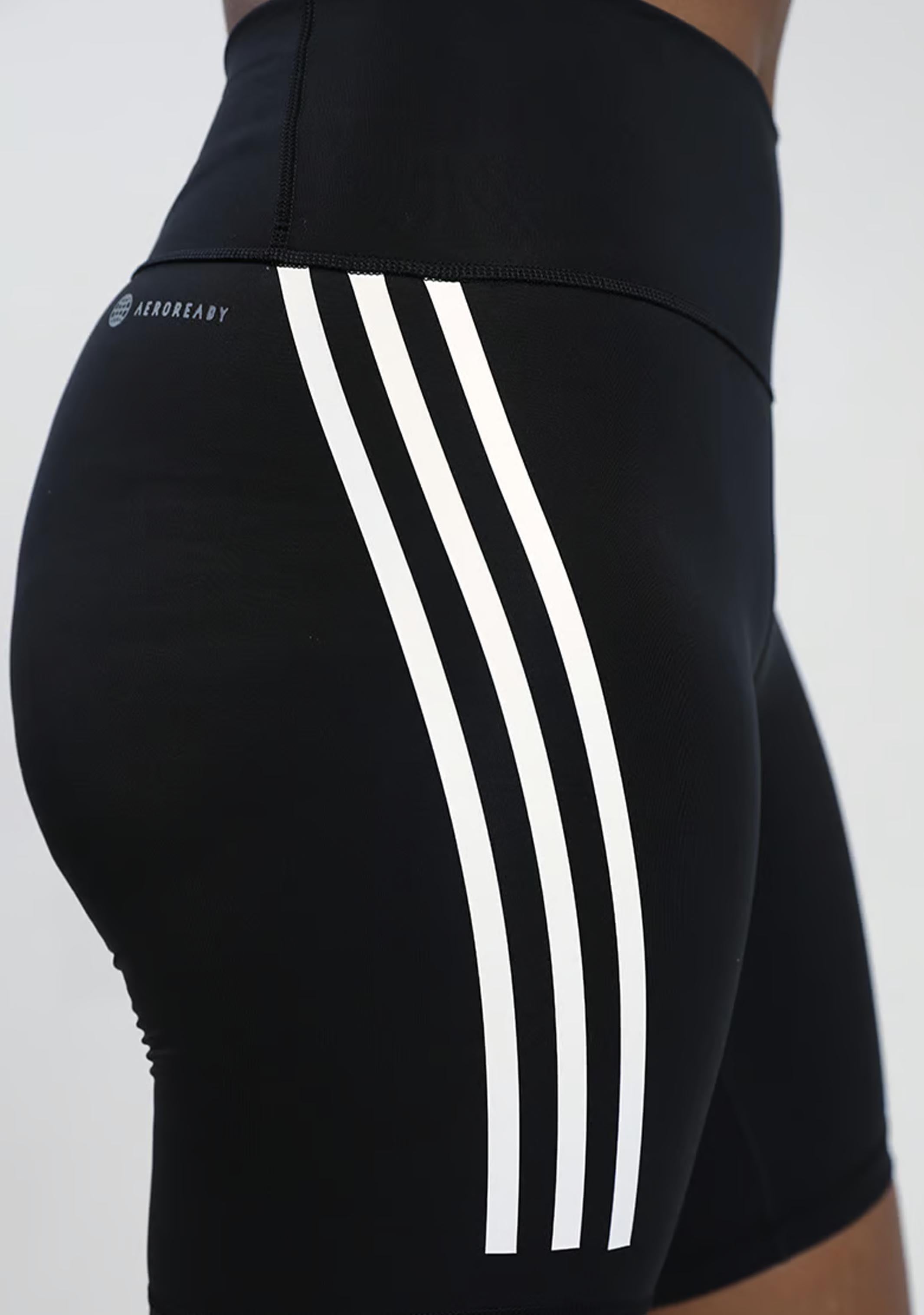 Adidas Women's Optime Trainicons 3-Stripes Bike Shorts - High Waisted Workout Leggings for Running, Yoga & Gym - Breathable & Comfortable Activewear