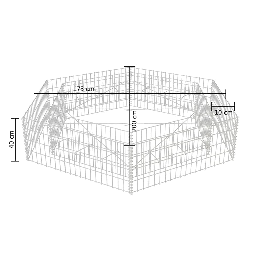 Hexagonal Gabion Raised Garden Bed 78.7