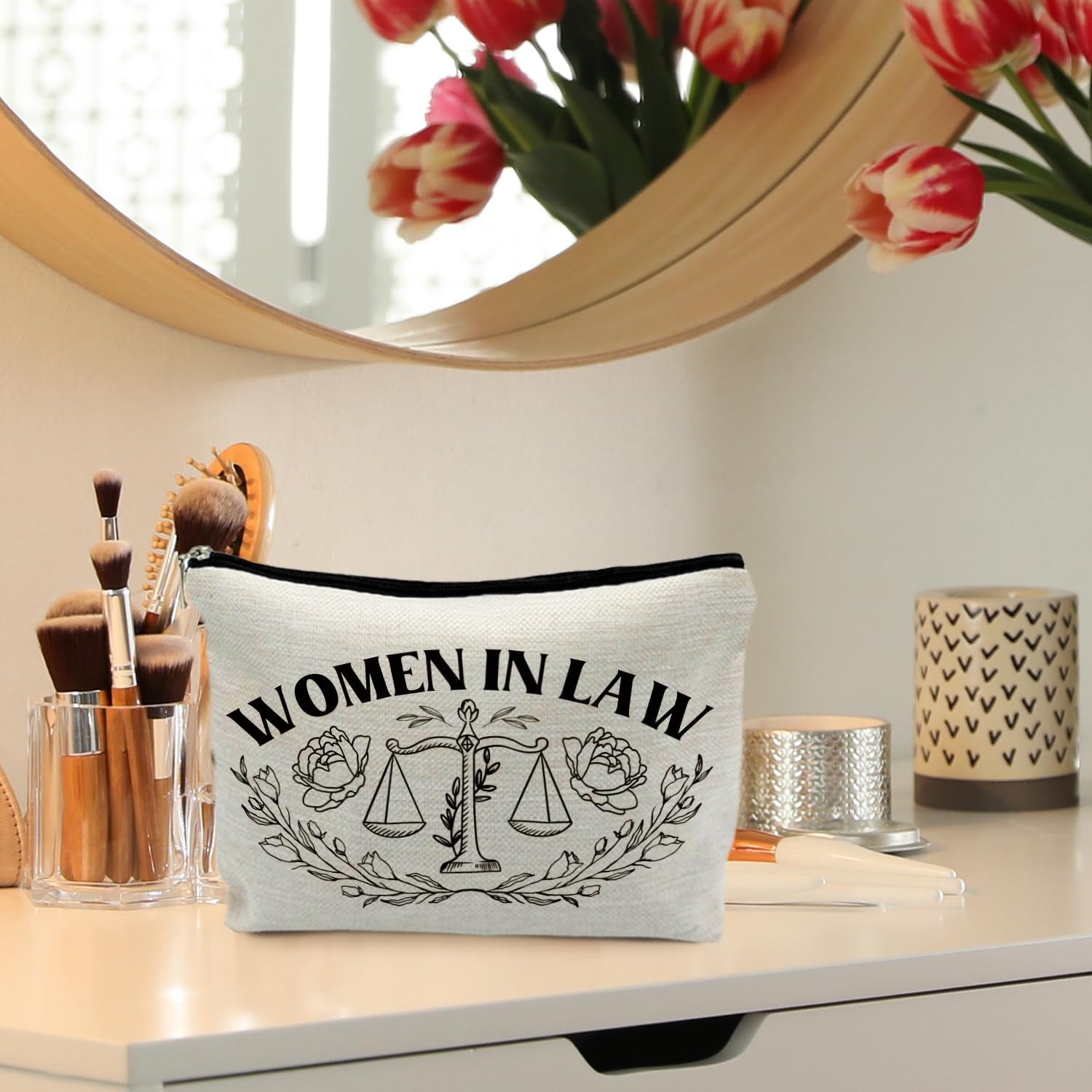 Lawyer Makeup Bag for Women - Perfect Law School Graduation Gift & Professional Cosmetic Pouch - Ideal for Female Attorneys, Legal Professionals & Law Students (Great for Court, Office & Travel)