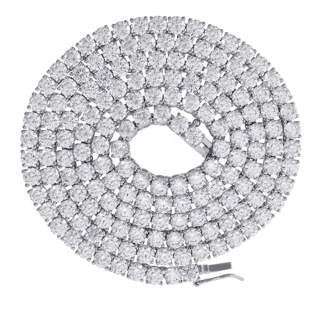 925 Sterling Silver Tennis Chain Necklace for Men & Women - 2.5mm 28 Inch CZ Cubic Zirconia Simulated Diamond Unisex Jewelry - Perfect Gift for Birthday, Anniversary & Special Occasions