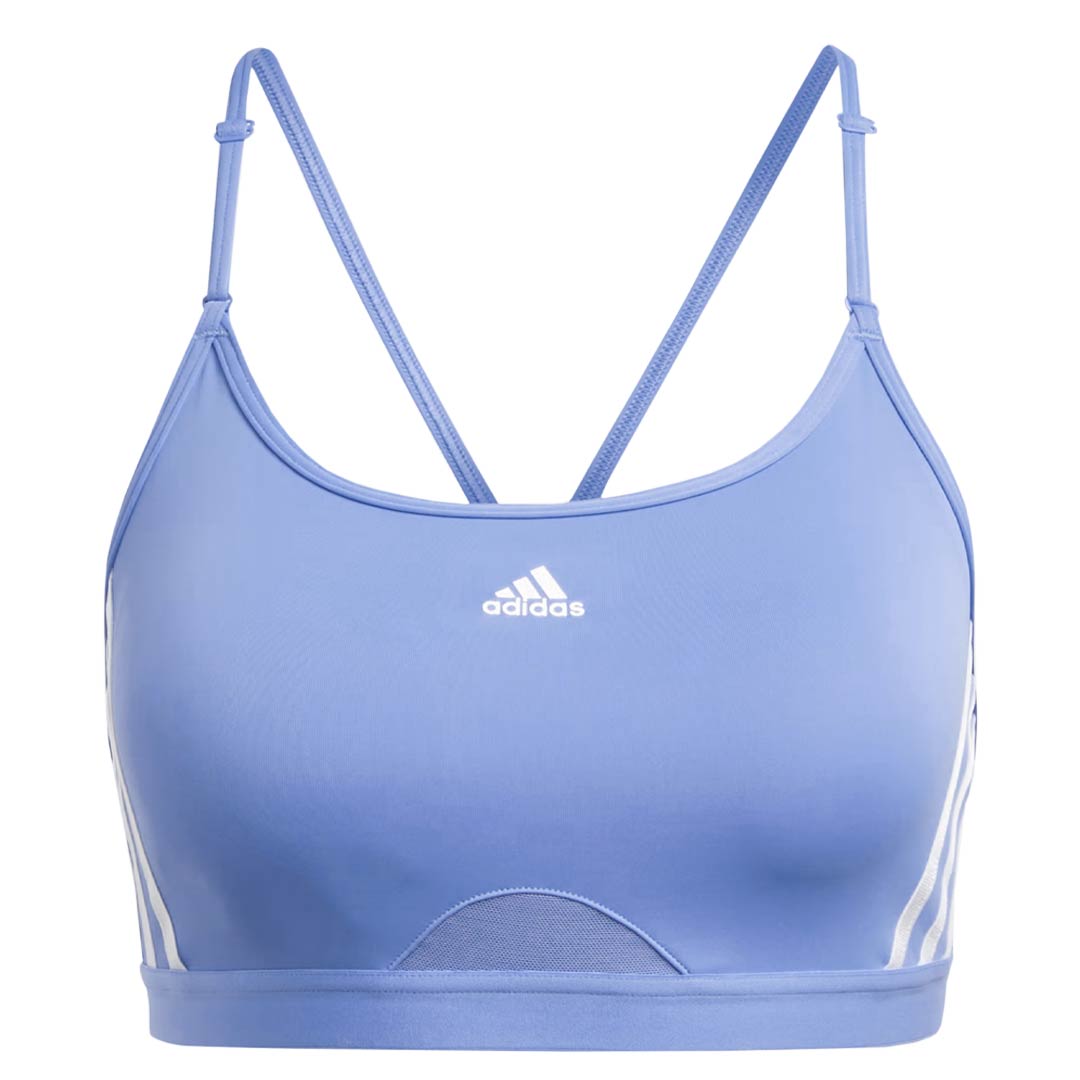 Adidas Women's Aeroreact Training 3 Stripes Sports Bra HS2966 - High Support Workout Bra for Running, Yoga & Gym