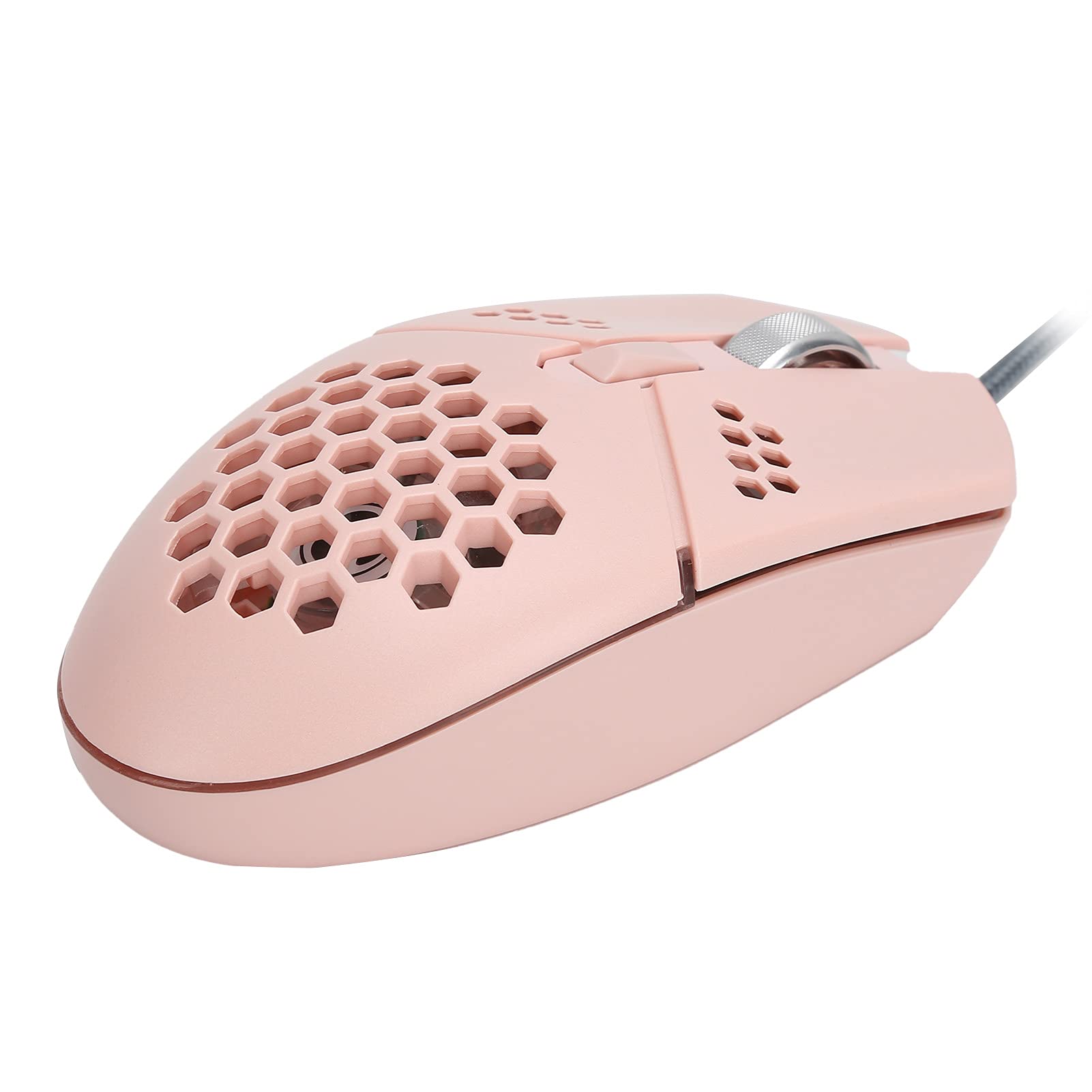GOWENIC Ergonomic Gaming Mouse with Cooling Fan, 2000 DPI, RGB Lights for PC & Laptop Gaming (Pink)