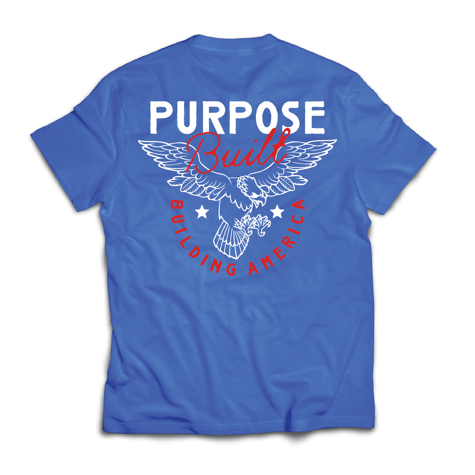 Youth Building America T-Shirt - Royal Blue Cotton Tee for Men & Women | Casual Wear, Patriotic Outfits, American Pride Apparel