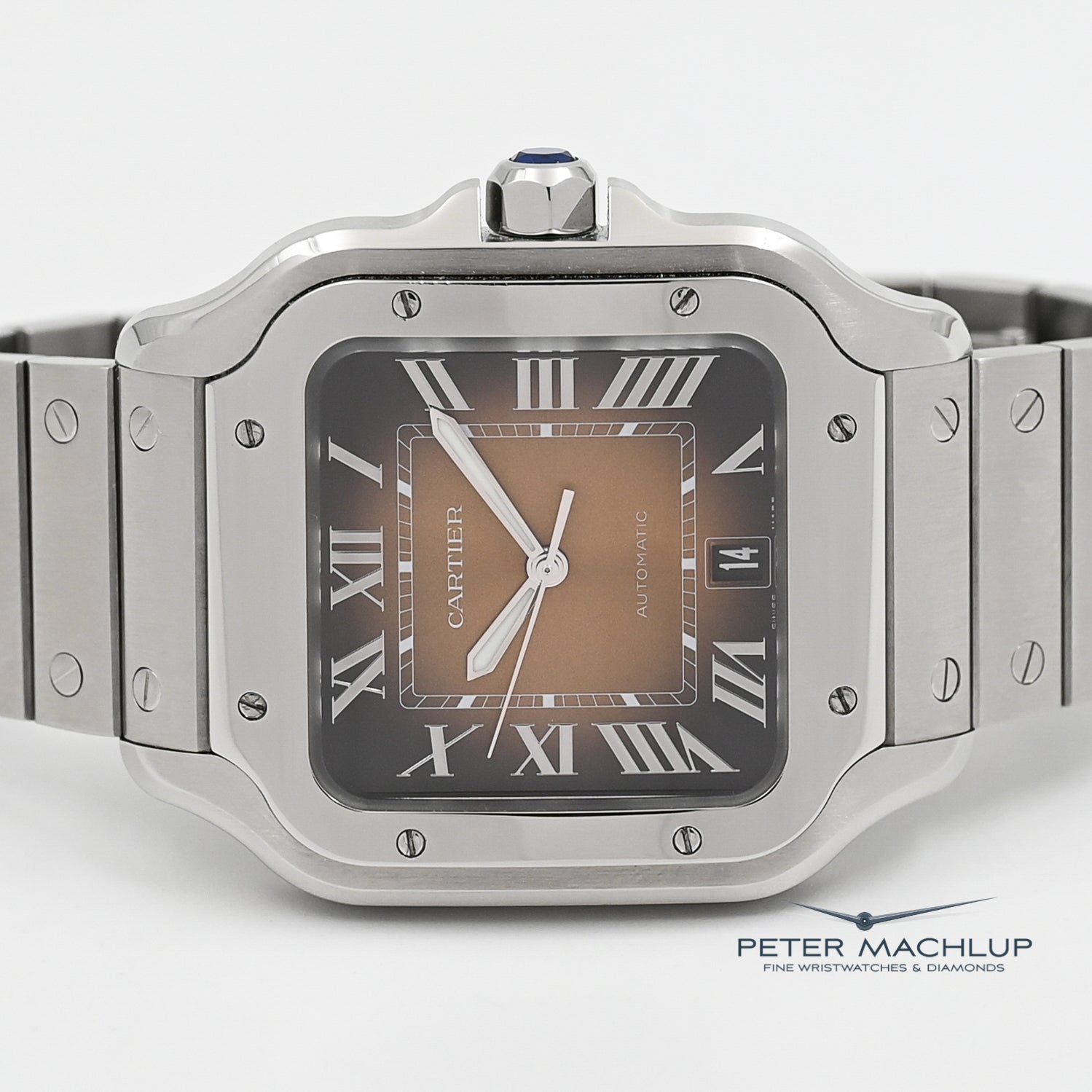 Cartier Santos LM Automatic Watch for Men - Luxury Stainless Steel Timepiece with Swiss Movement | Perfect for Business, Formal Events & Everyday Wear