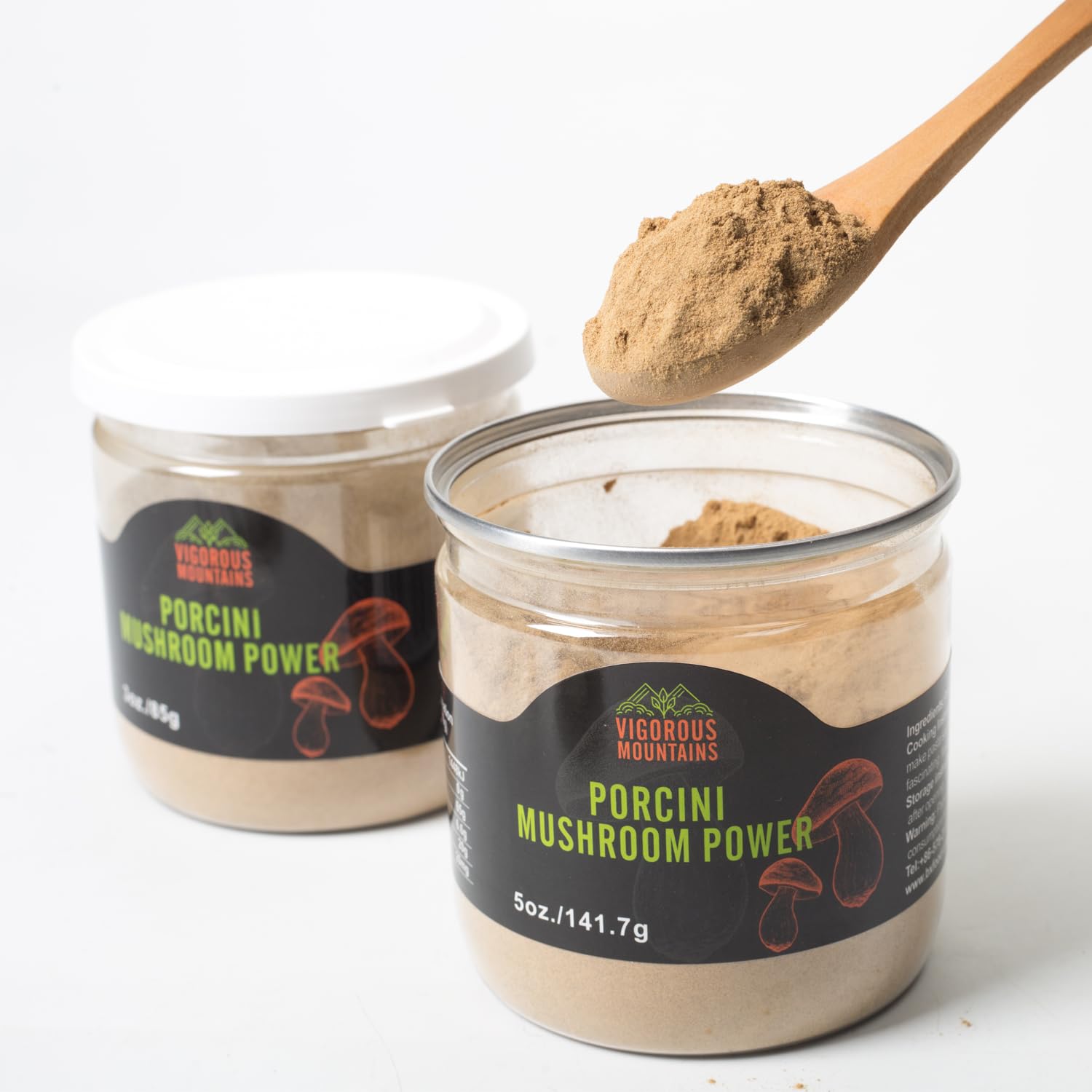 Premium Dried Assorted Mushrooms Granules & Porcini Mushroom Powder - Gourmet Cooking Ingredient for Soups, Risottos, Pasta & Vegan Recipes