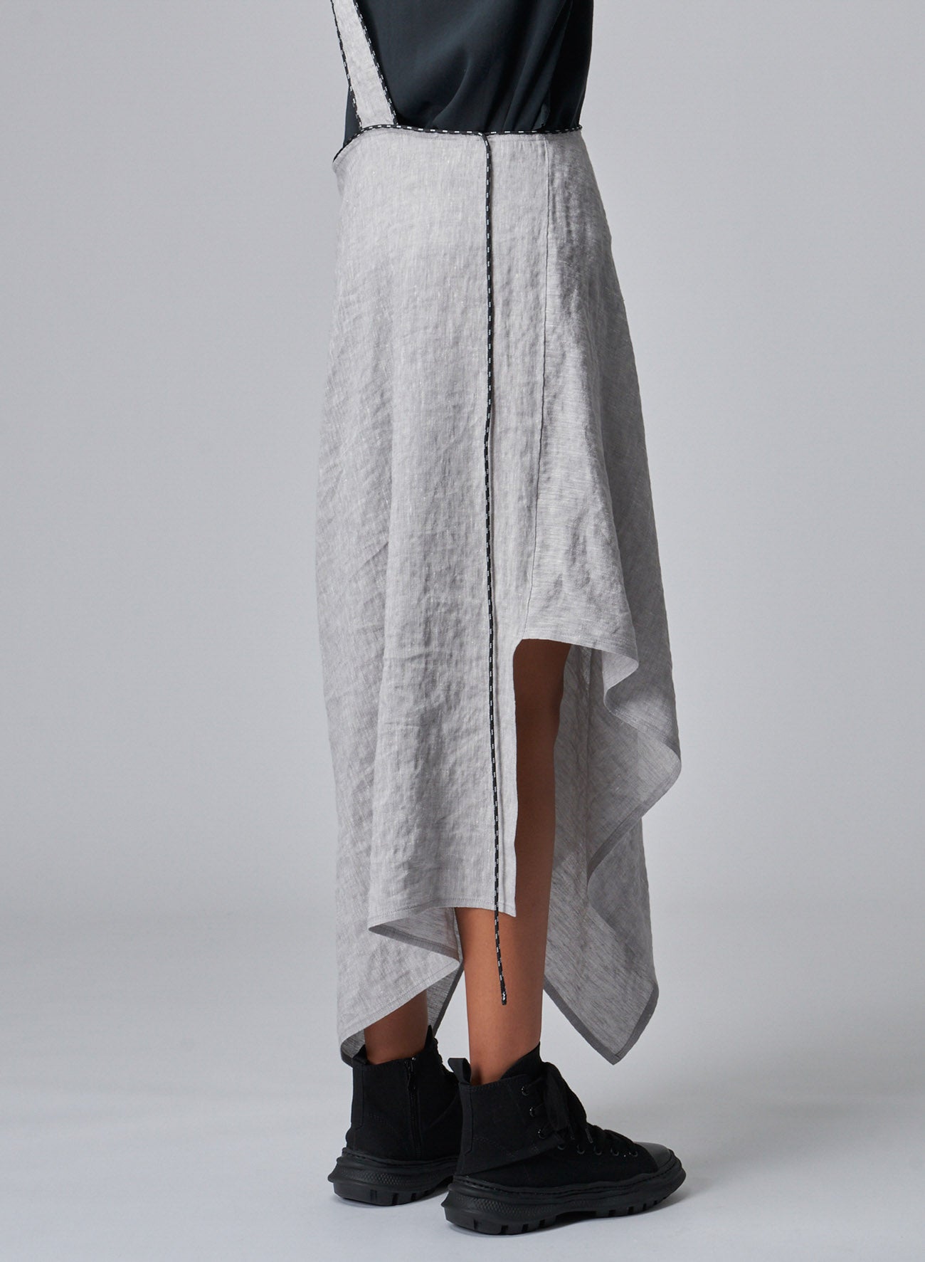 Breathable Linen Rayon Asymmetric Skirt with Adjustable Shoulder Strap | Summer Boho Beach Dress for Women