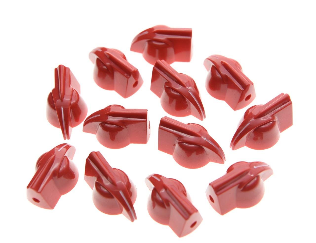 Vintage Chicken Head Knobs for Guitar Amplifiers & Pedals - 12pcs Set (Red) - Perfect for DIY Guitar Mods, Amp Upgrades & Custom Effects Pedals