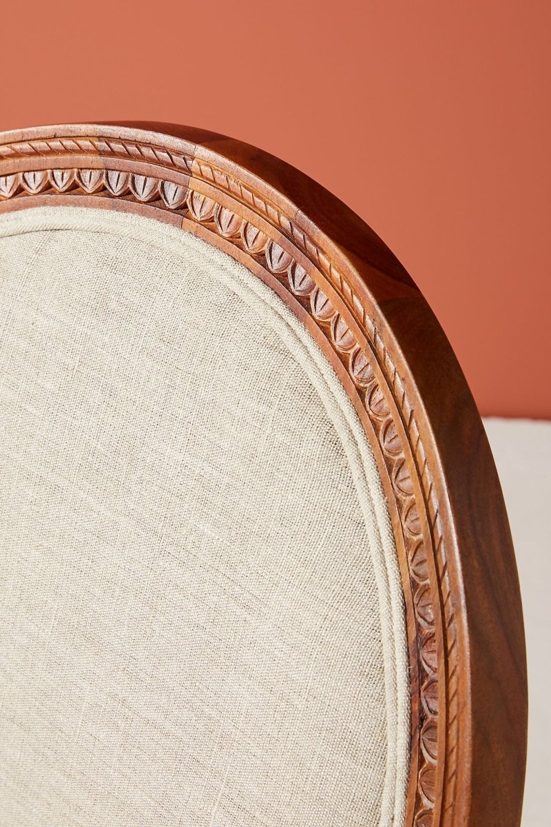 Hand Carved Bee Design Wooden Dining Chair - Natural Indian Wood - Perfect for Home, Restaurant, and Outdoor Dining