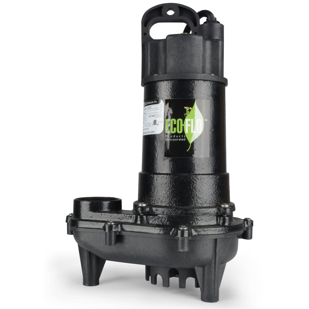 ECO-FLO ECD75W 3/4 HP Cast Iron Sump Pump with Wide Angle Switch | 6000 GPH High Capacity | Basement Flood Prevention & Water Removal for Homes