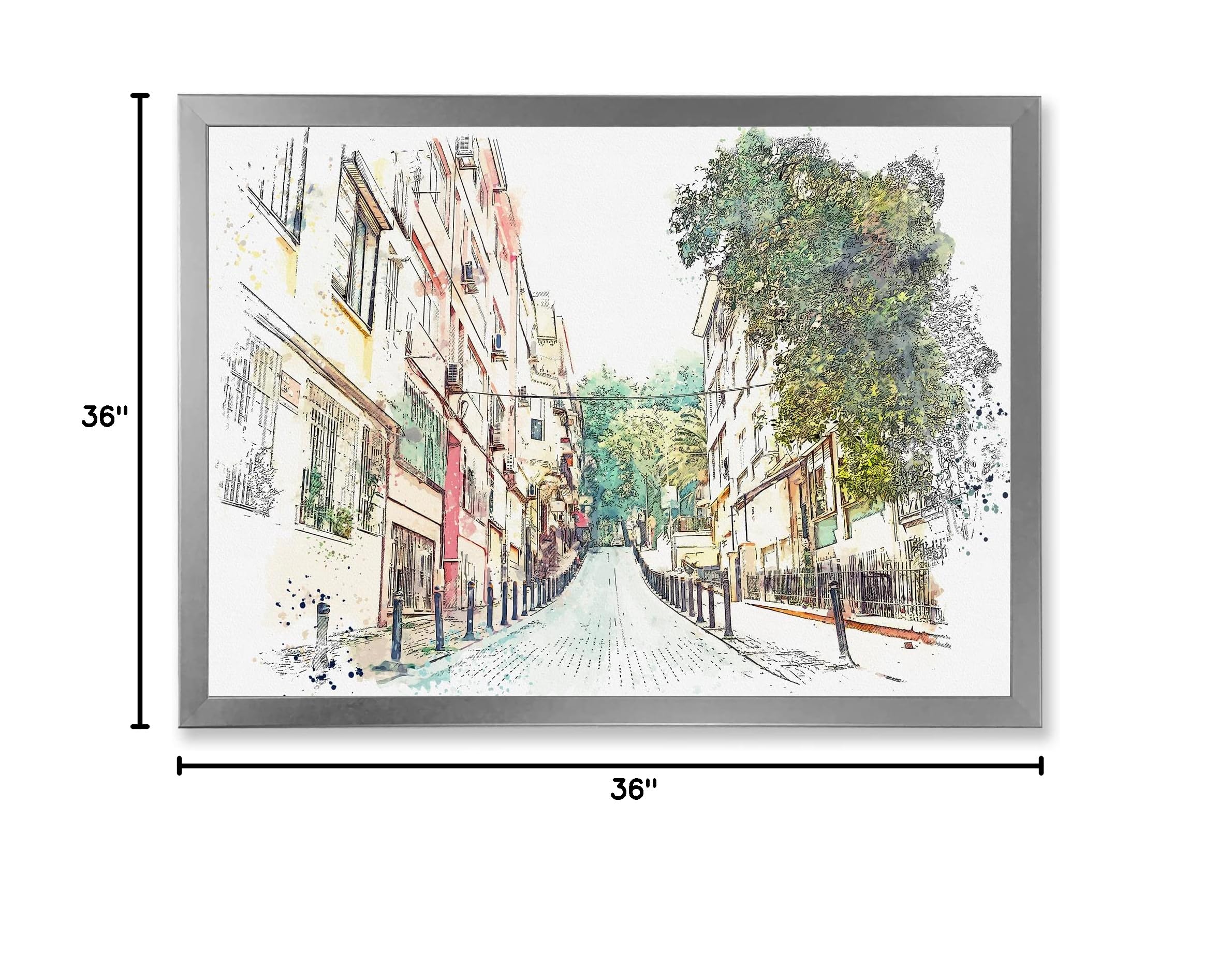 Traditional Istanbul Street Scene Framed Wall Art - Handmade Turkish Home Decor for Living Room, Bedroom & Office