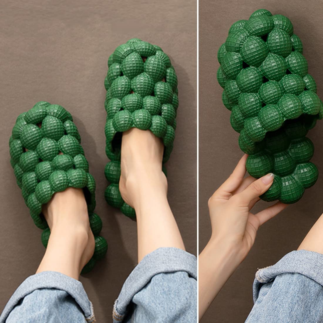 Funny Bubble Massage Slippers for Men & Women - Comfortable Bubble Pillow Slides - Unisex House Slippers, Beach Sandals for Relaxation at Home or Vacation