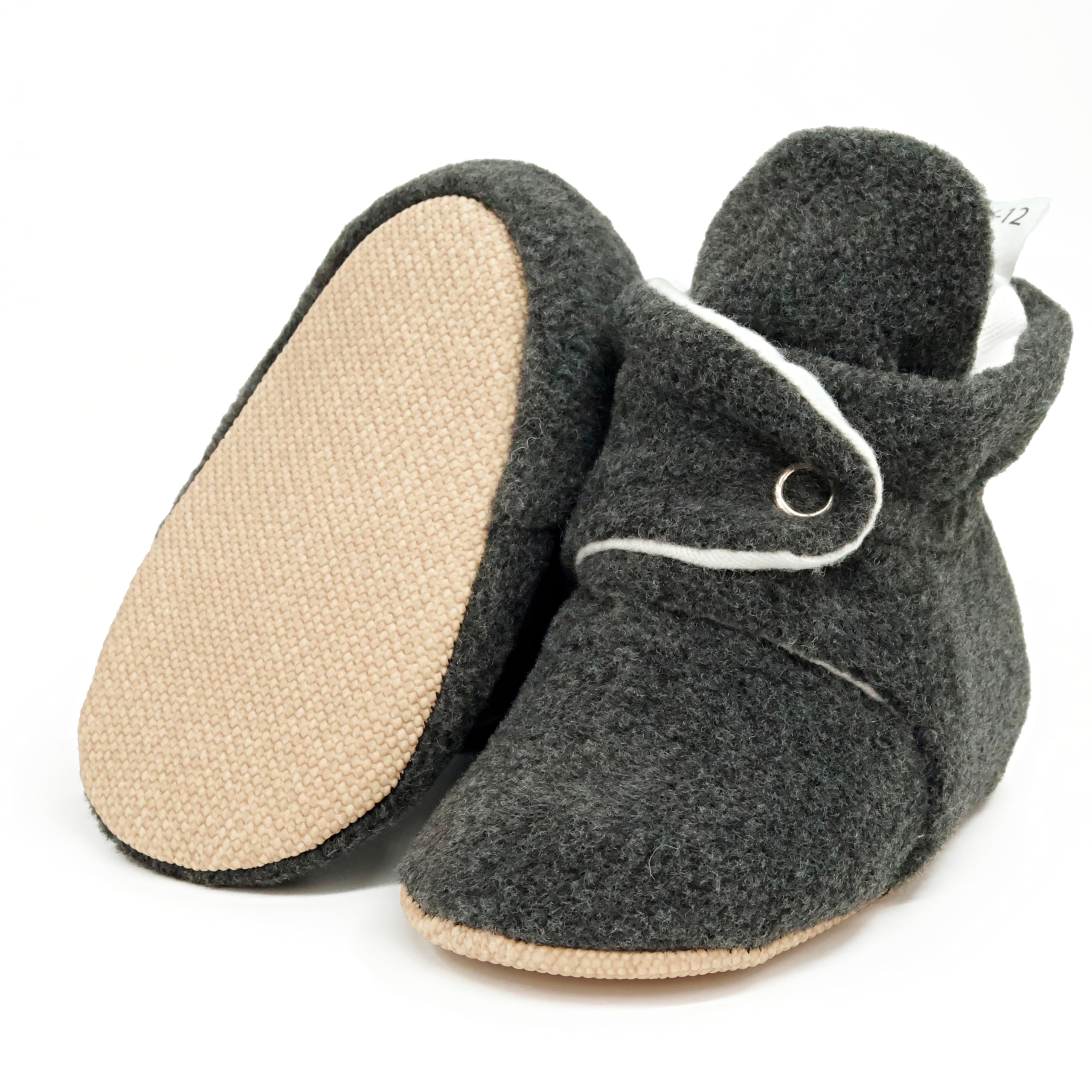 Ella Bonna Fleece Baby Booties - Warm Organic Infant Socks for Newborns & Toddlers | Cozy Winter Footwear for Indoor & Outdoor Use