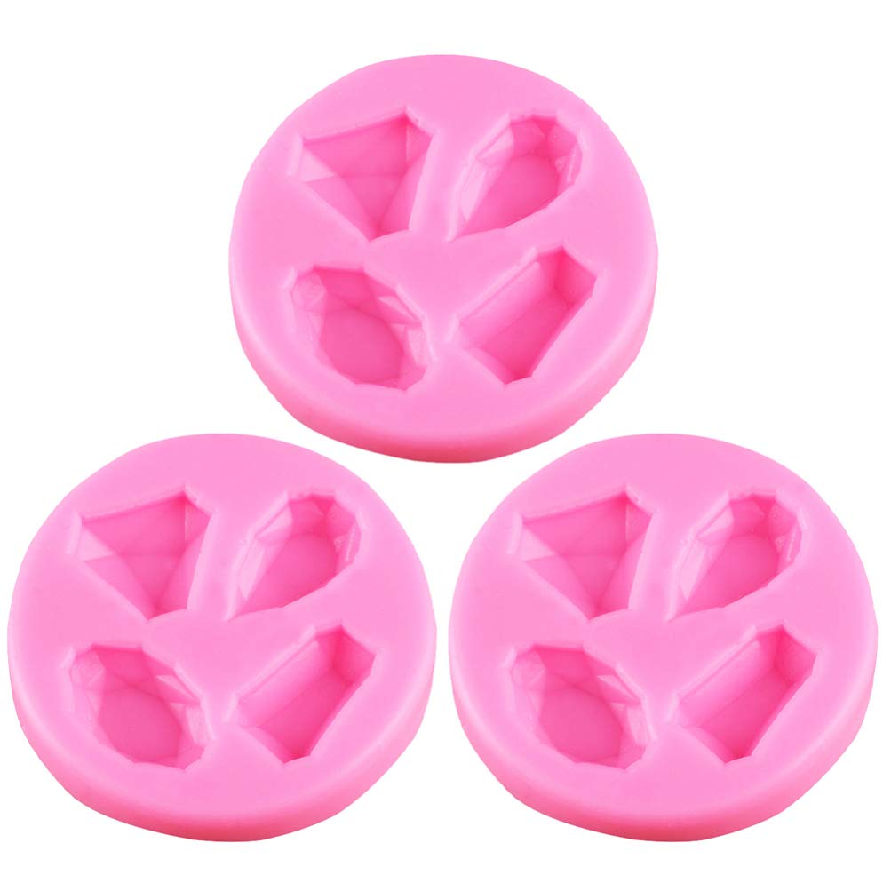 DOITOOL 3Pcs Mini Gem Silicone Molds for Resin, Fondant, Chocolate & Polymer Clay - DIY Crafting, Cake Decorating & Christmas Decorations - Baking Tools for Jewelry Making, Candy Molds & Epoxy Art Projects