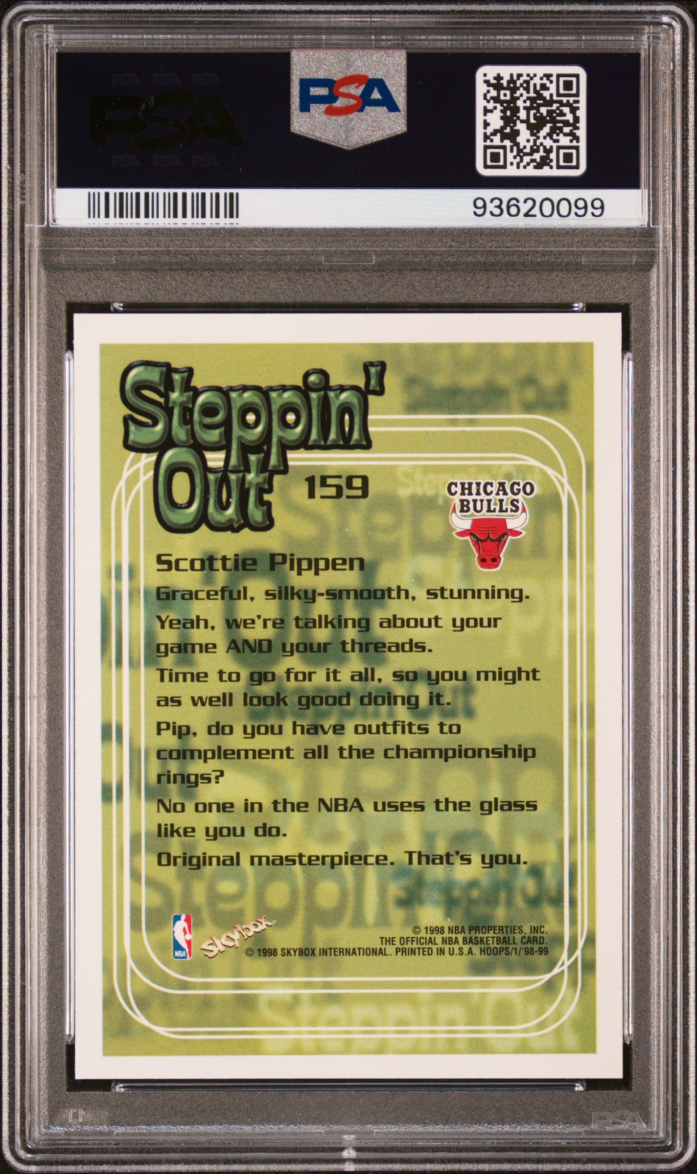1998 HOOPS Scottie Pippen #159 PSA 10 Graded Basketball Card - Perfect for NBA Collectors, Sports Memorabilia Fans & Investment - Ideal for Display, Gifts & Trading Card Collections