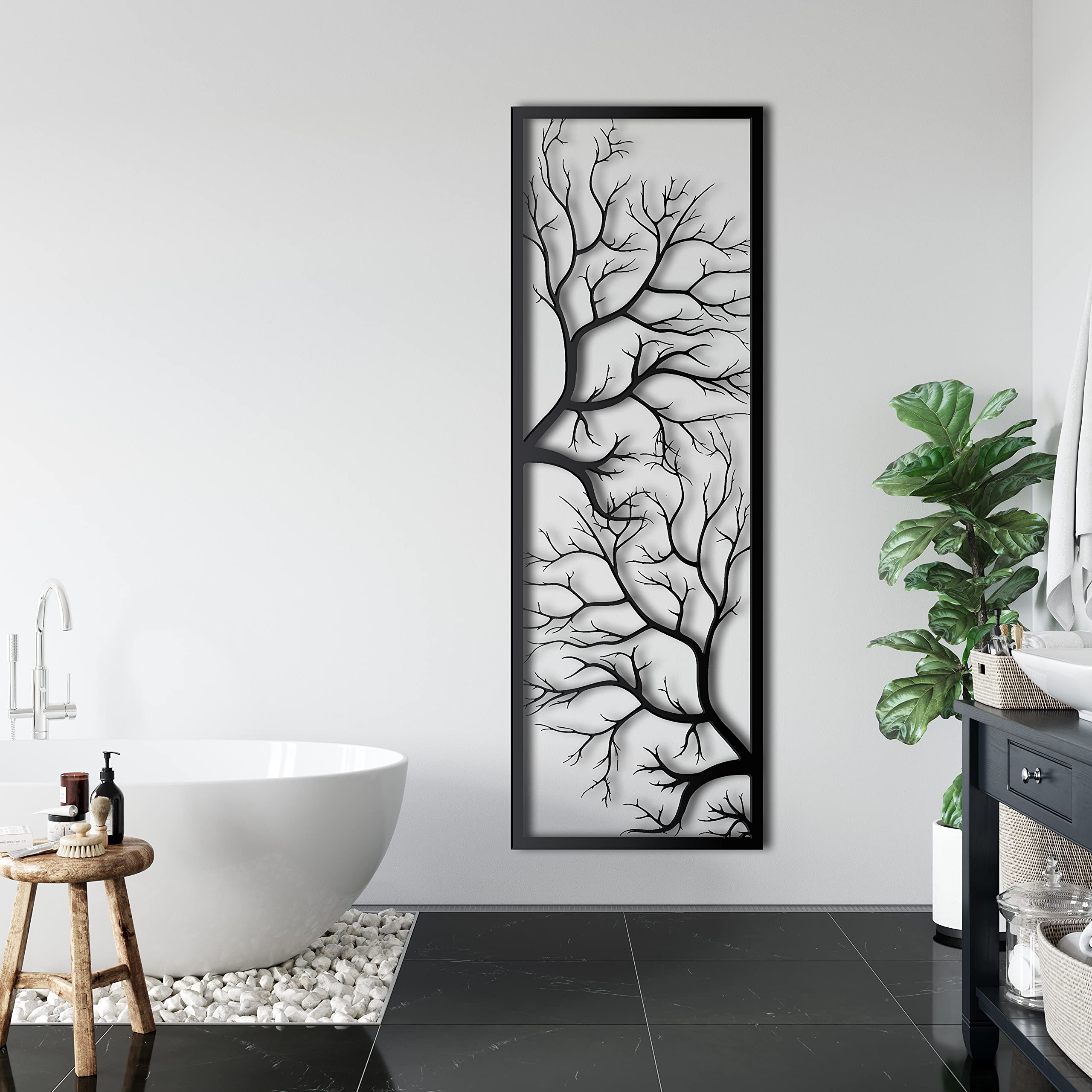 DEKADRON Metal Tree Wall Art - Modern Geometric Branch Wall Decor - Handcrafted Tree Sign for Home & Office - 16