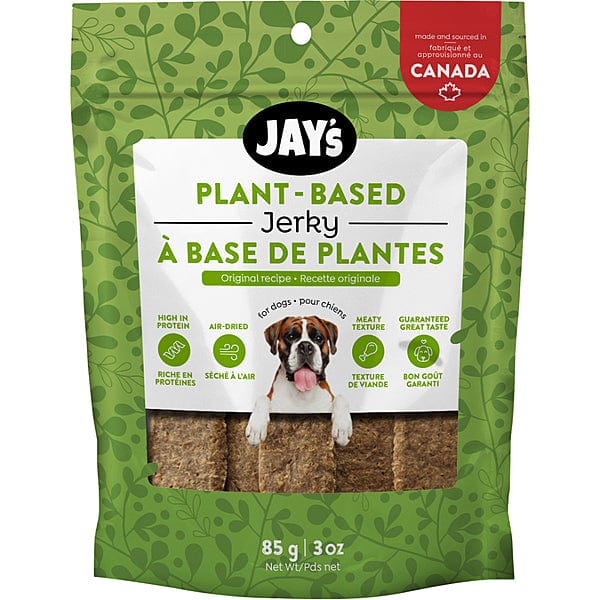 Jay's Plant Based Jerky Original Recipe Dog Treats - Vegan, Grain-Free, High Protein Snacks for Dogs - Perfect for Training, Rewards & Outdoor Adventures