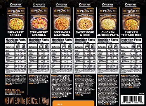 Peak Refuel Base Camp Bucket - 8,920 Calorie Freeze Dried Backpacking Food with 478g Protein | Lightweight Emergency & Survival Food for Hiking, Camping, Outdoor Adventures | Quick Prep & Great Taste