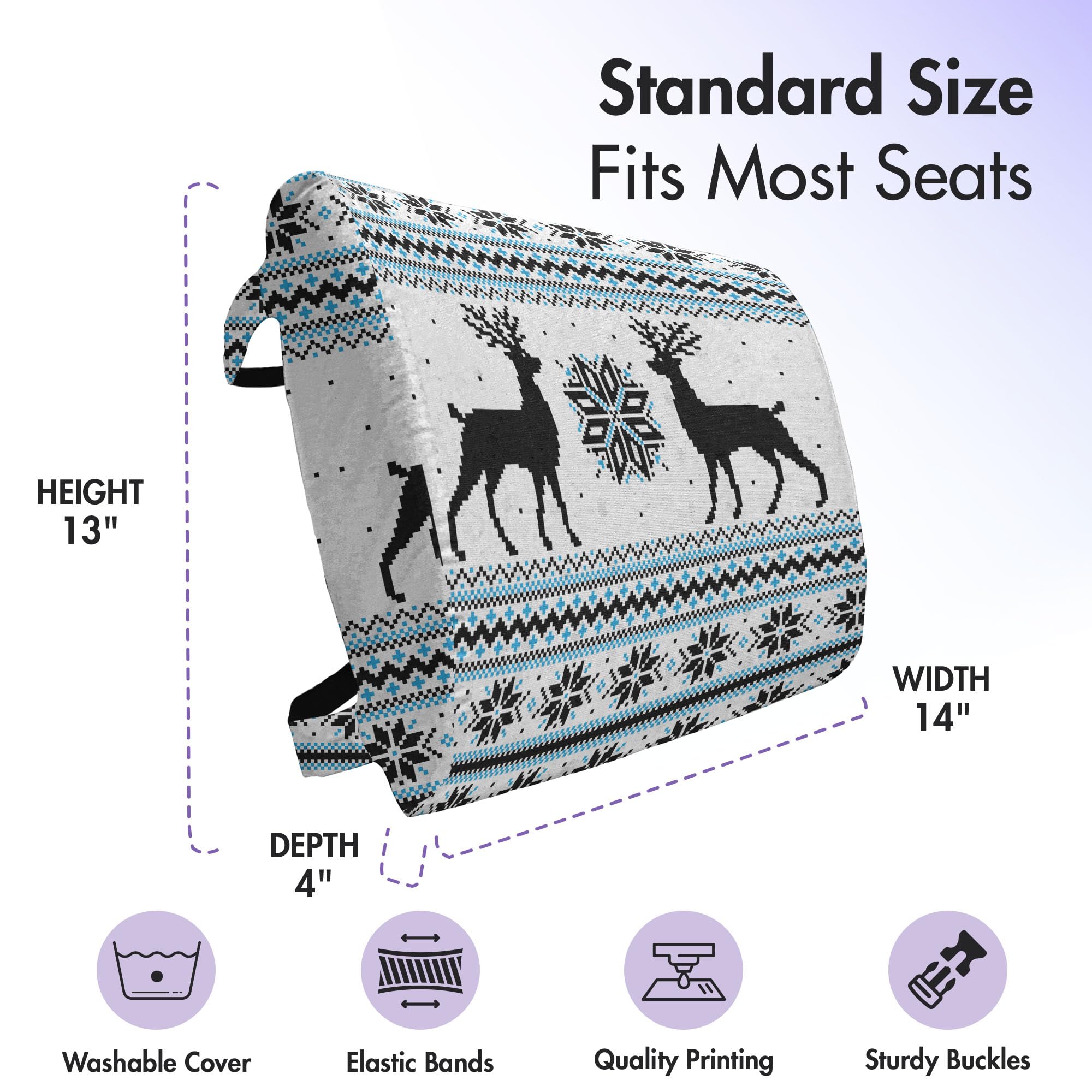 Ambesonne Nordic Lumbar Support Pillow - High Density Foam Back Cushion for Office Chair & Car Seat - 14
