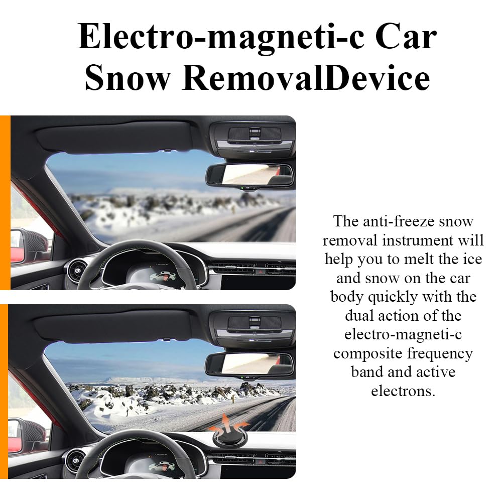 Portable Electromagnetic Snow & Ice Remover for Cars - Windshield Defogger, Deicer & Essential Oil Diffuser | Winter Car Accessories for Quick Defrosting & Aromatherapy | Ideal for Cold Weather, Road Trips & Daily Commute
