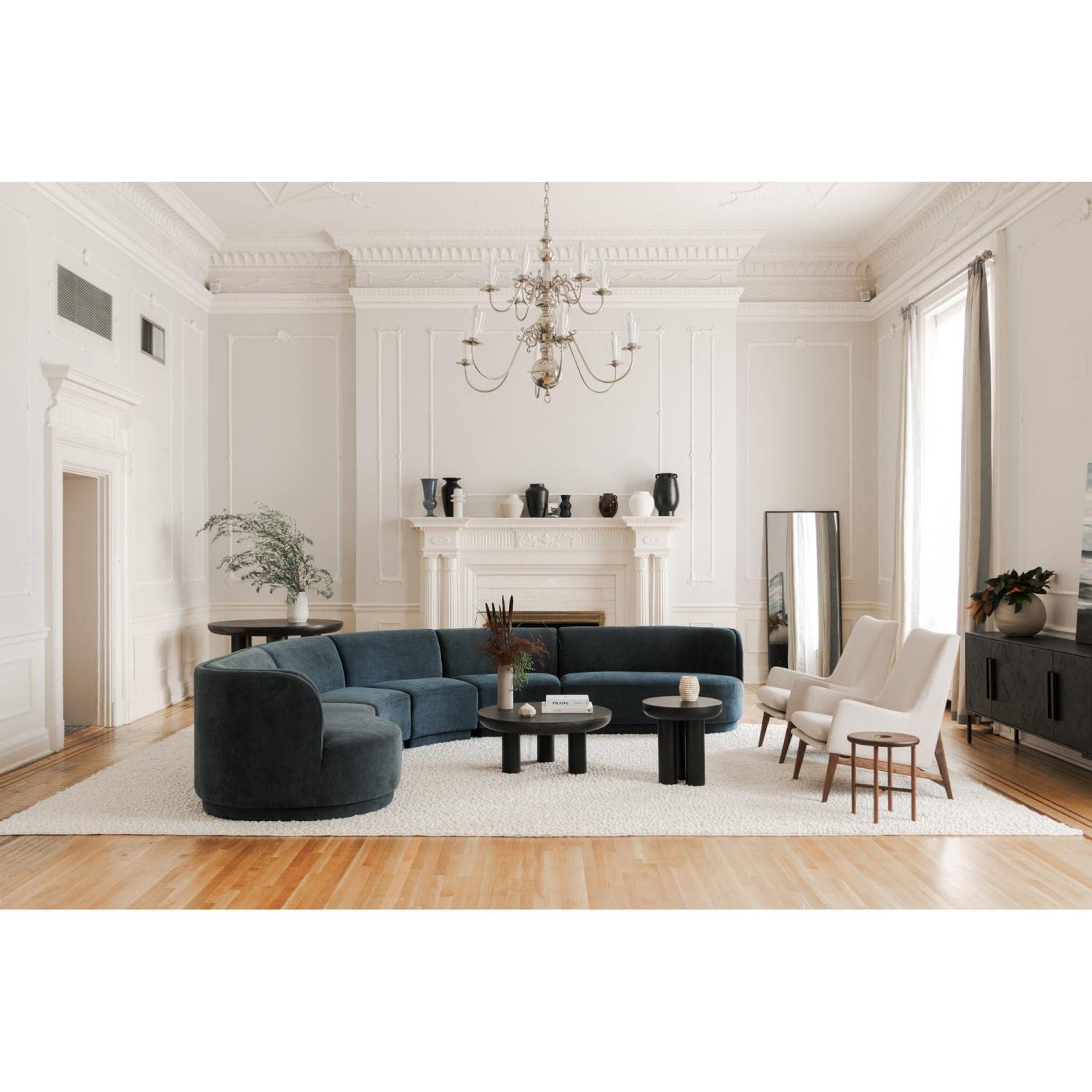 Squire Contemporary Black Metal Wall Mirror - Modern Home Decor for Living Room, Bedroom & Entryway - Moe's Home Collection