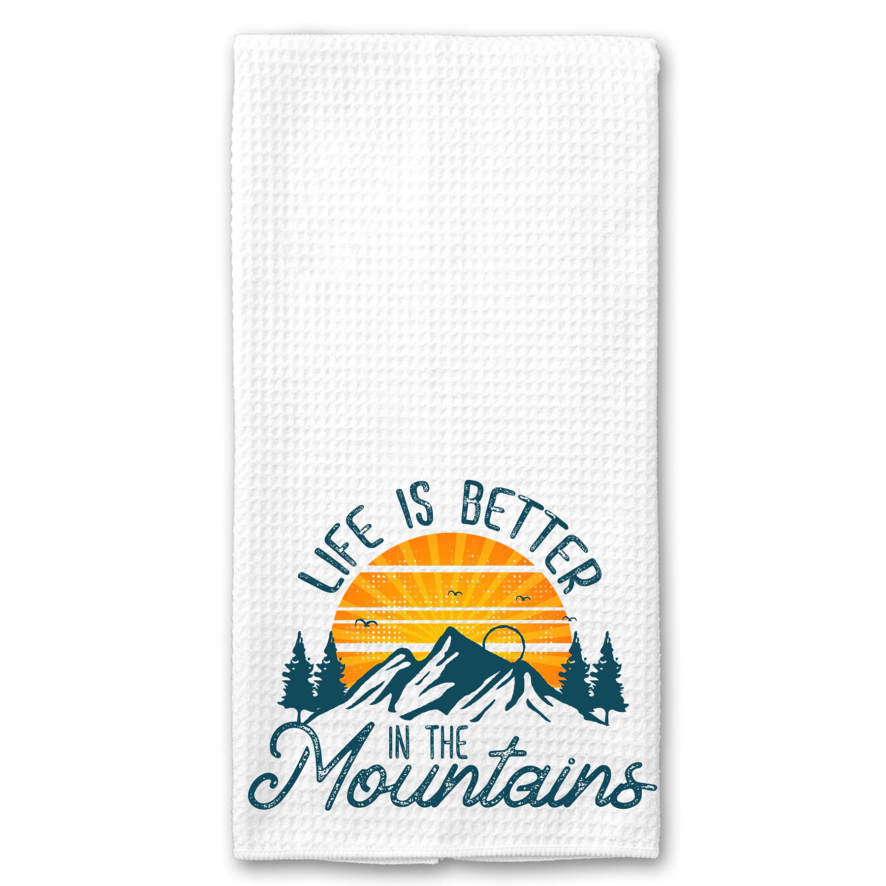 Mountain Cabin Cottage Kitchen Bar Tea Towel - Rustic Farmhouse Decor for Cozy Homes & Cabinets - Perfect for Cooking, Baking, and Hosting