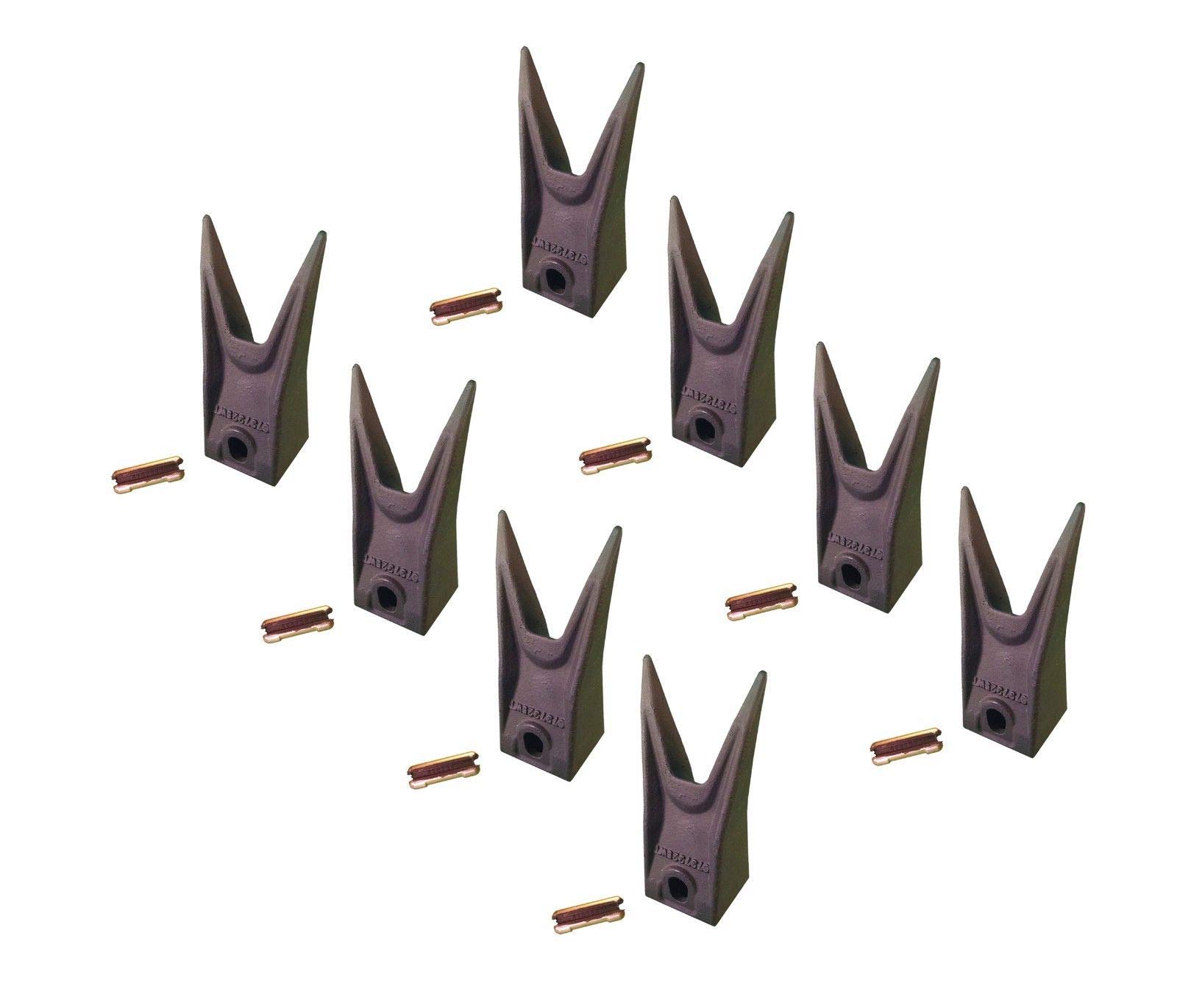 Bobcat Style Mini Excavator & Skid Steer Bucket Teeth with Pins - Compatible with Models 7107321 & 6737325WT - Perfect for Digging, Trenching, and Construction Projects
