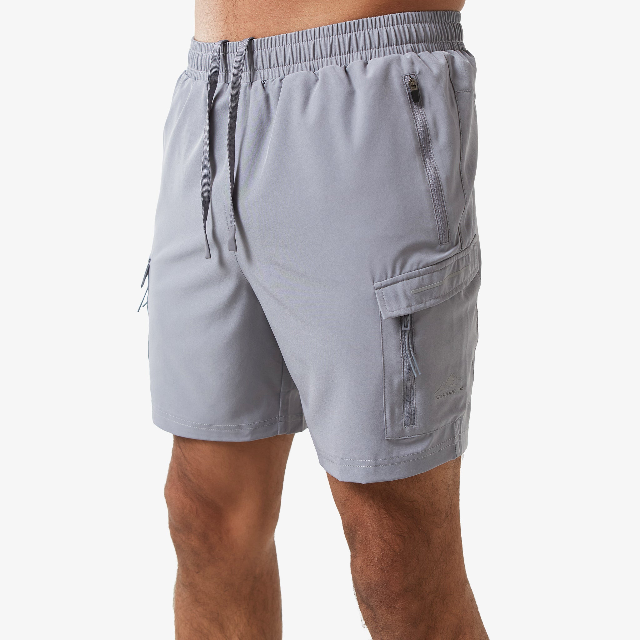 Tech Cargo Performance Shorts for Men - Mid Grey | Lightweight Quick-Dry Workout & Gym Shorts | Perfect for Running, Training & Outdoor Activities