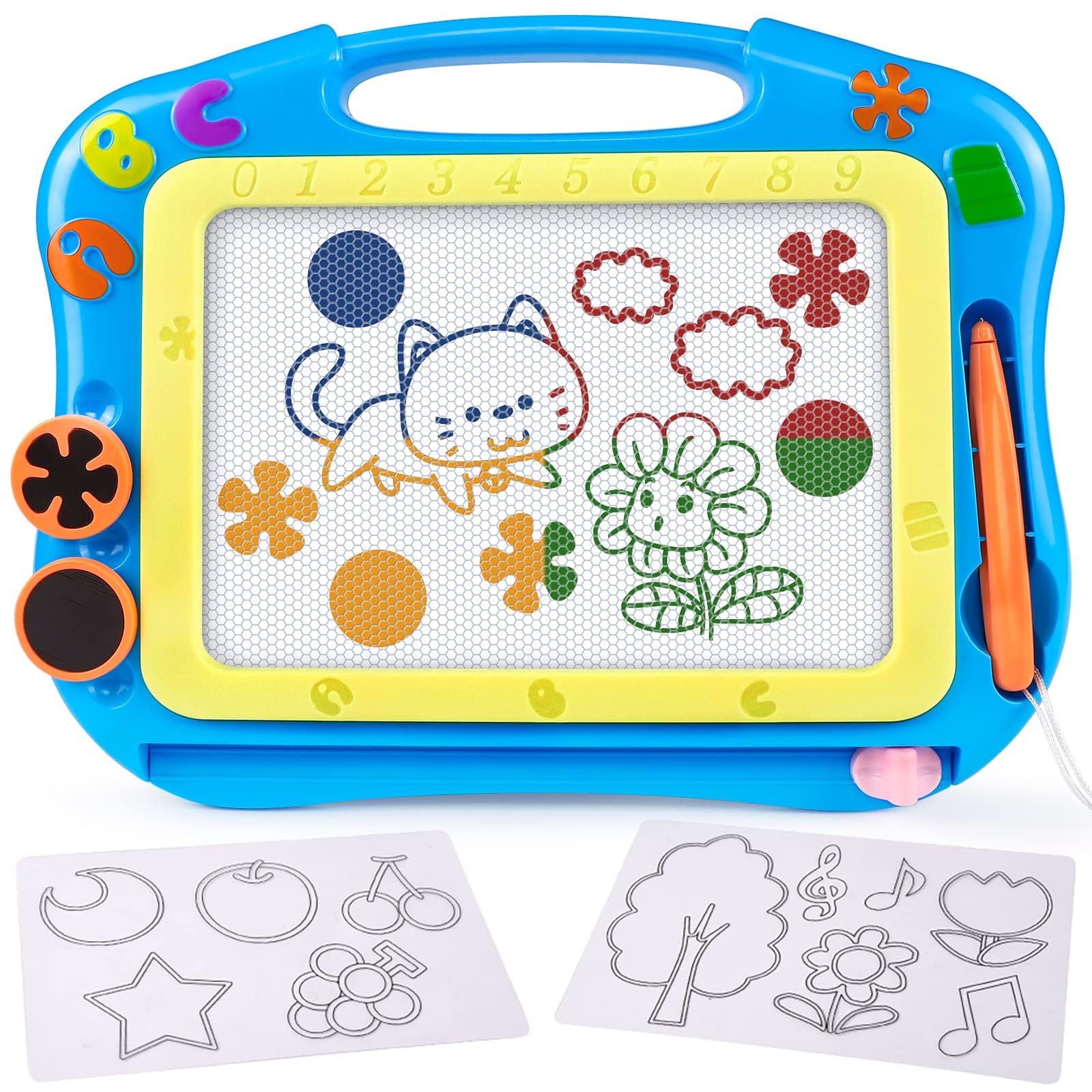 Magnetic Drawing Board for Toddlers - Travel Size Doodle Board with Colorful Erasable Sketch Pad | Educational Learning Toy for 1-2 Year Old Boys & Girls | Perfect Birthday Gift, Car Travel & Airplane Activity for Kids