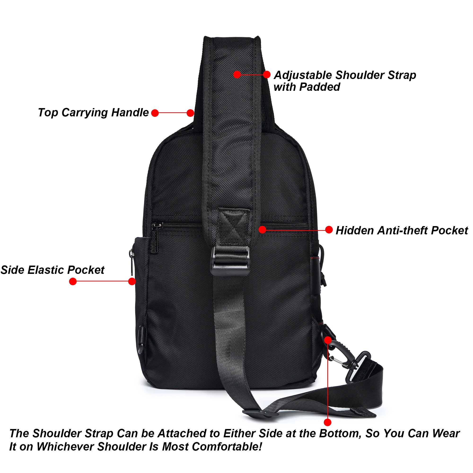 NICGID Sling Bag for Men & Women - Lightweight Travel Backpack for Hiking & Daily Use