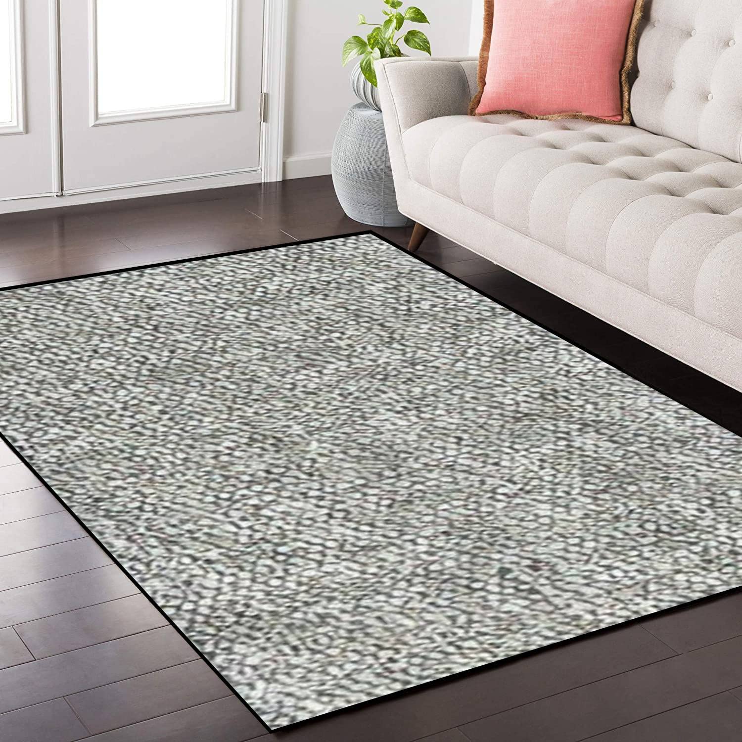 Distressed Texture Non-Slip Area Rug - Soft Abstract Weaving Fabric Carpet for Indoor/Outdoor Use - Perfect Floor Mat for Living Room, Bedroom, Yoga Studio & Home Decor