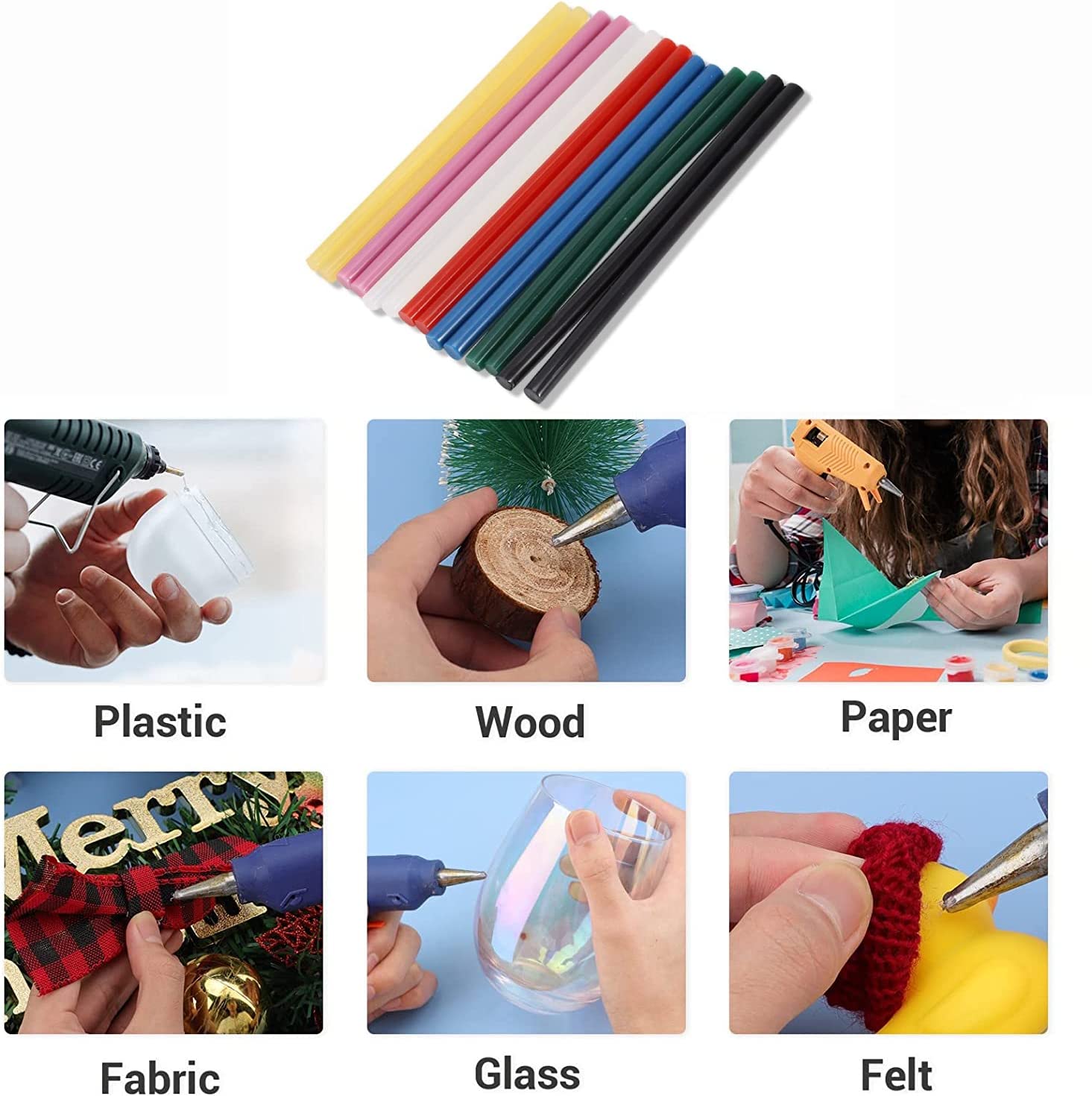 Colored Hot Melt Glue Sticks 10Pcs Set - 7x150mm DIY Arts & Crafts, Home Repairs, Sealing & Dent Fixing - Perfect for Woodworking, Scrapbooking & Household Projects (Red)